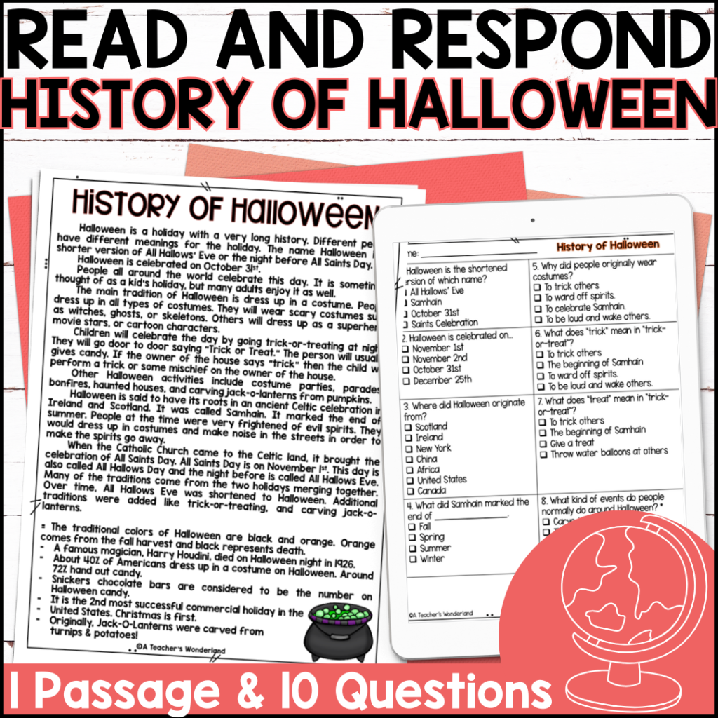 History Of Halloween Passage U0026 Quiz Google Forms A Teacher s 