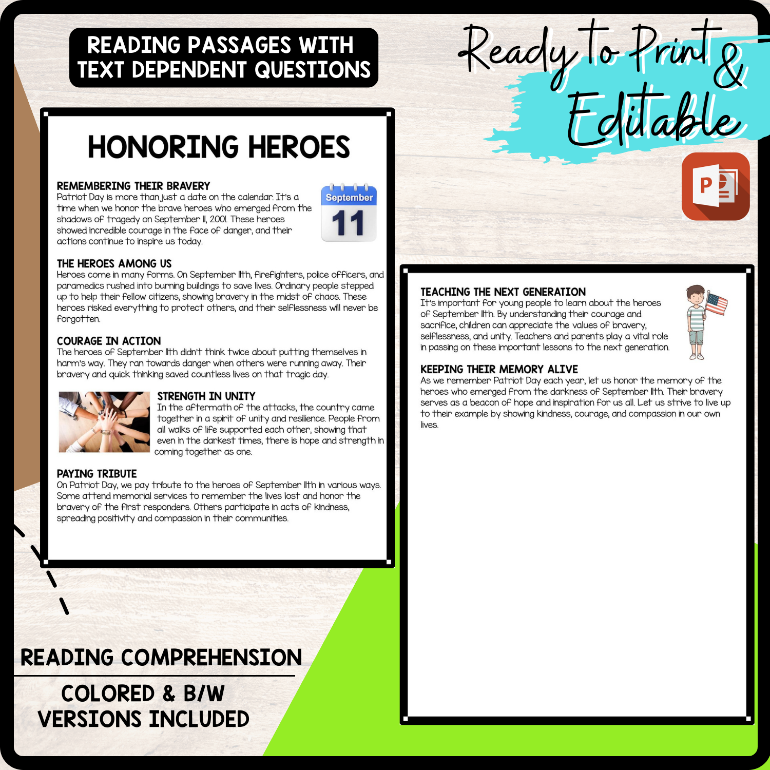 Reading Comprehension Worksheets On Heroes