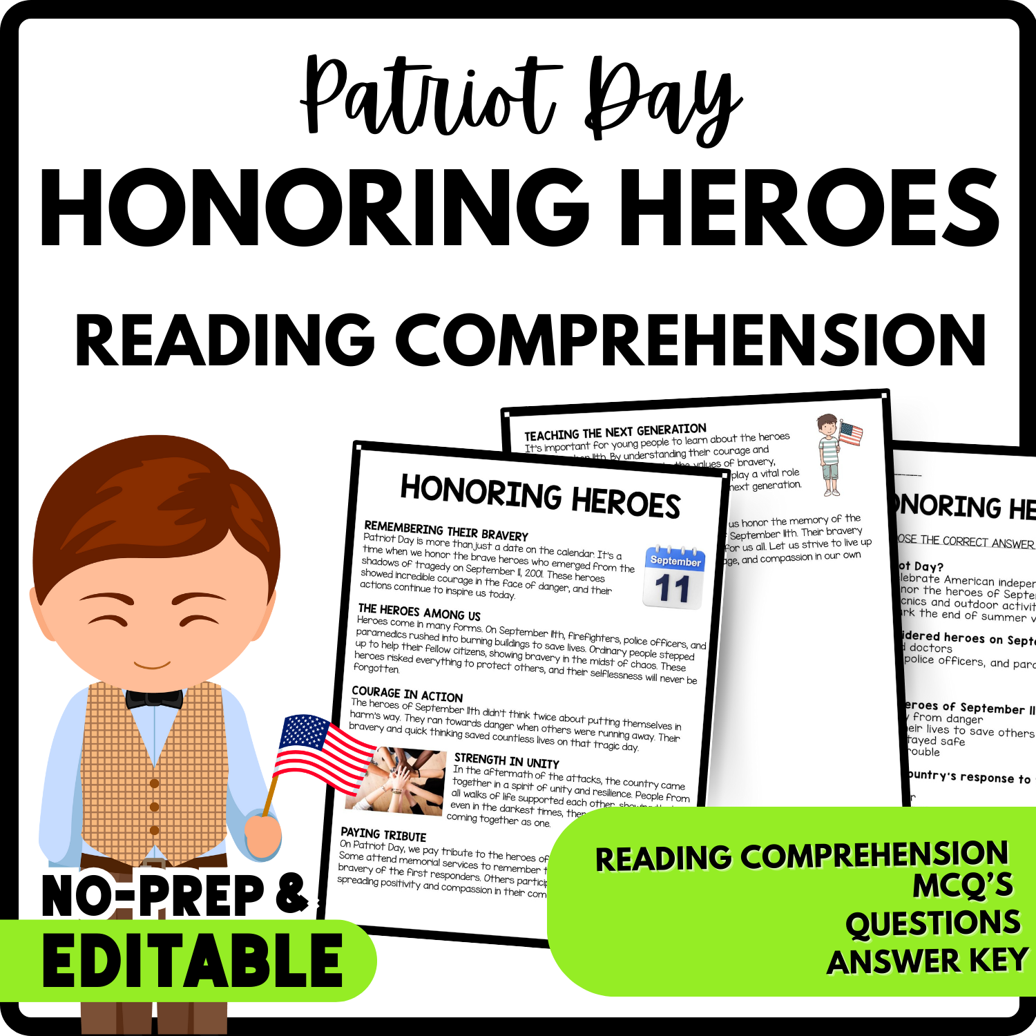 Honoring Heroes Reading Comprehension Worksheet Teachers Stock
