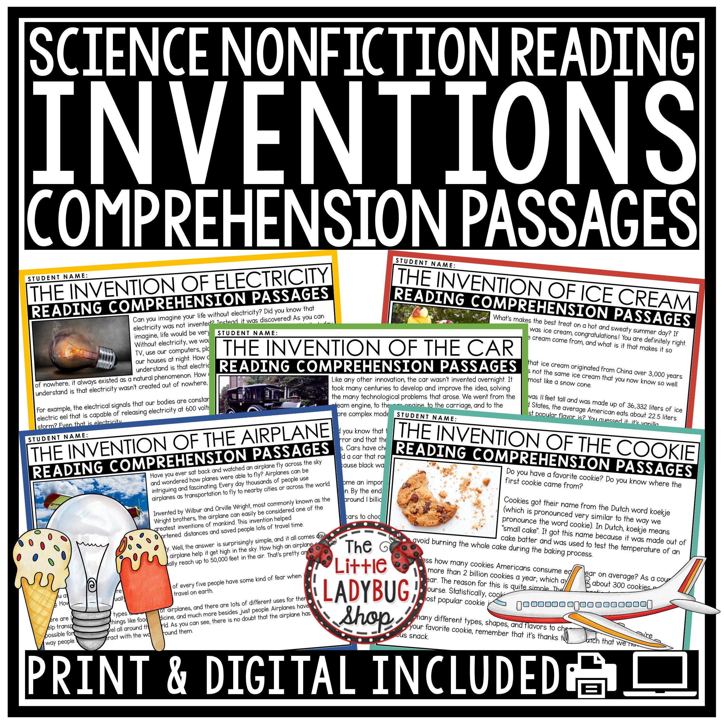 Inventions Science Reading Passages The Little Ladybug Shop