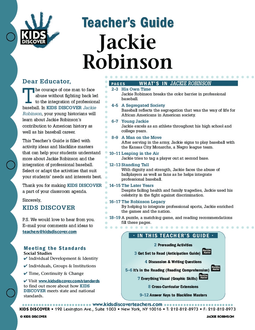 Jackie Robinson Reading Comprehension Worksheets