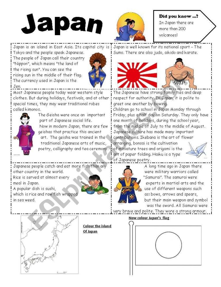 Japan ESL Worksheet By Cacucacu