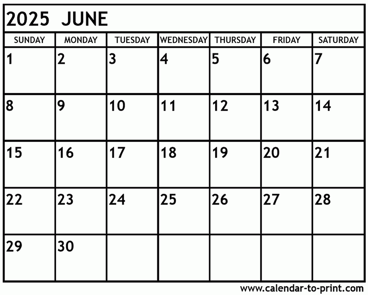 May June 2025 Calendar Template