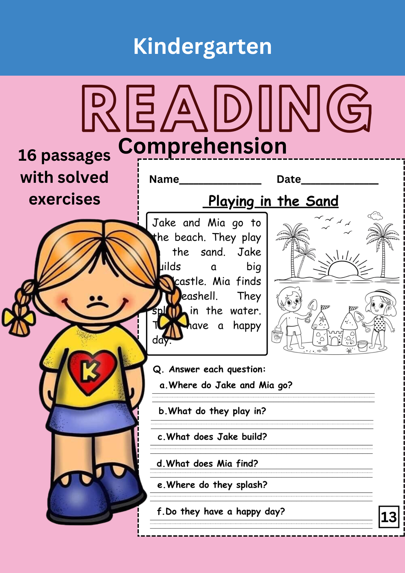 Reading Comprehension Reading Kindergarten Worksheets