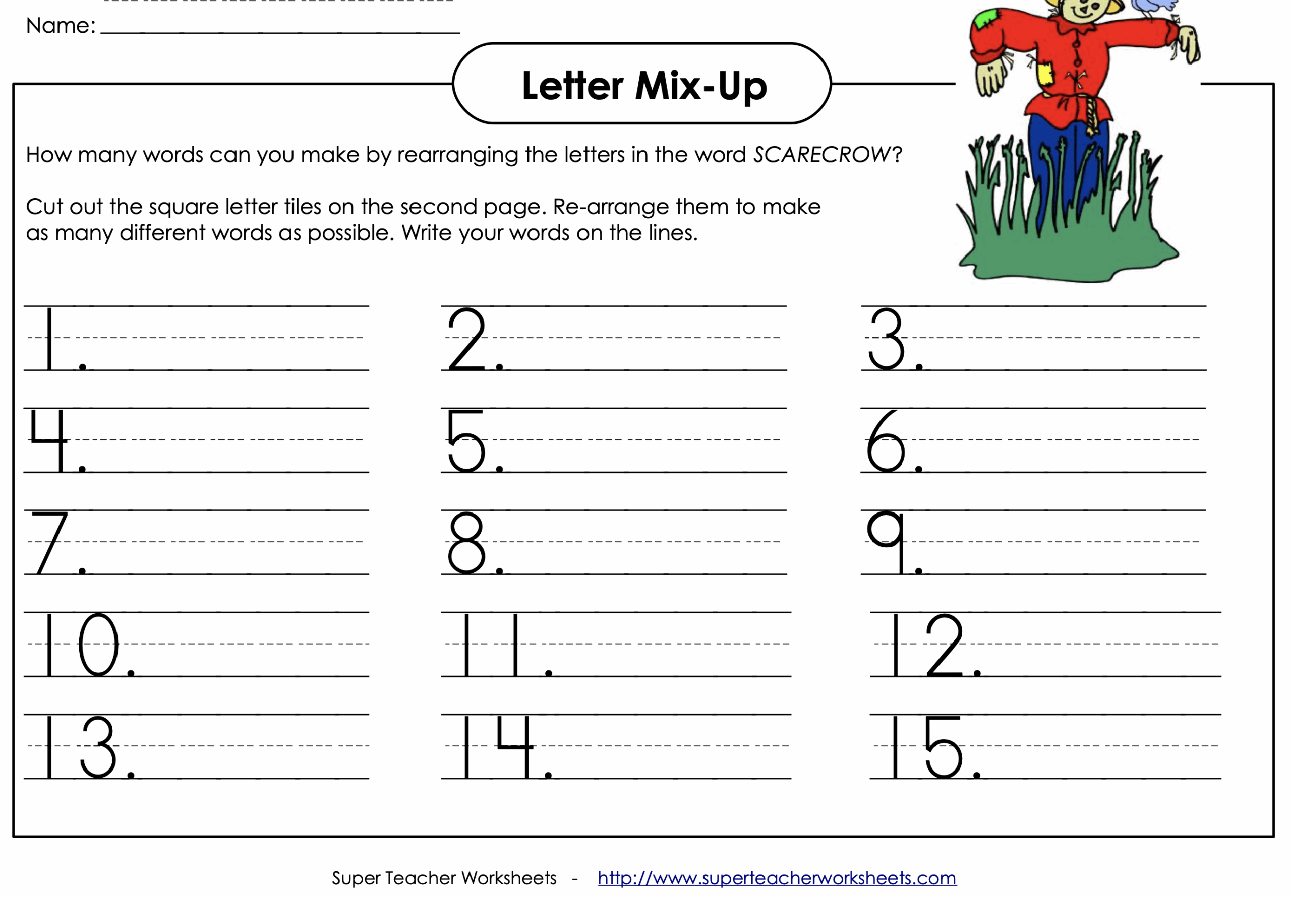 Super Teacher Worksheets Reading Comprehension Kindergarten