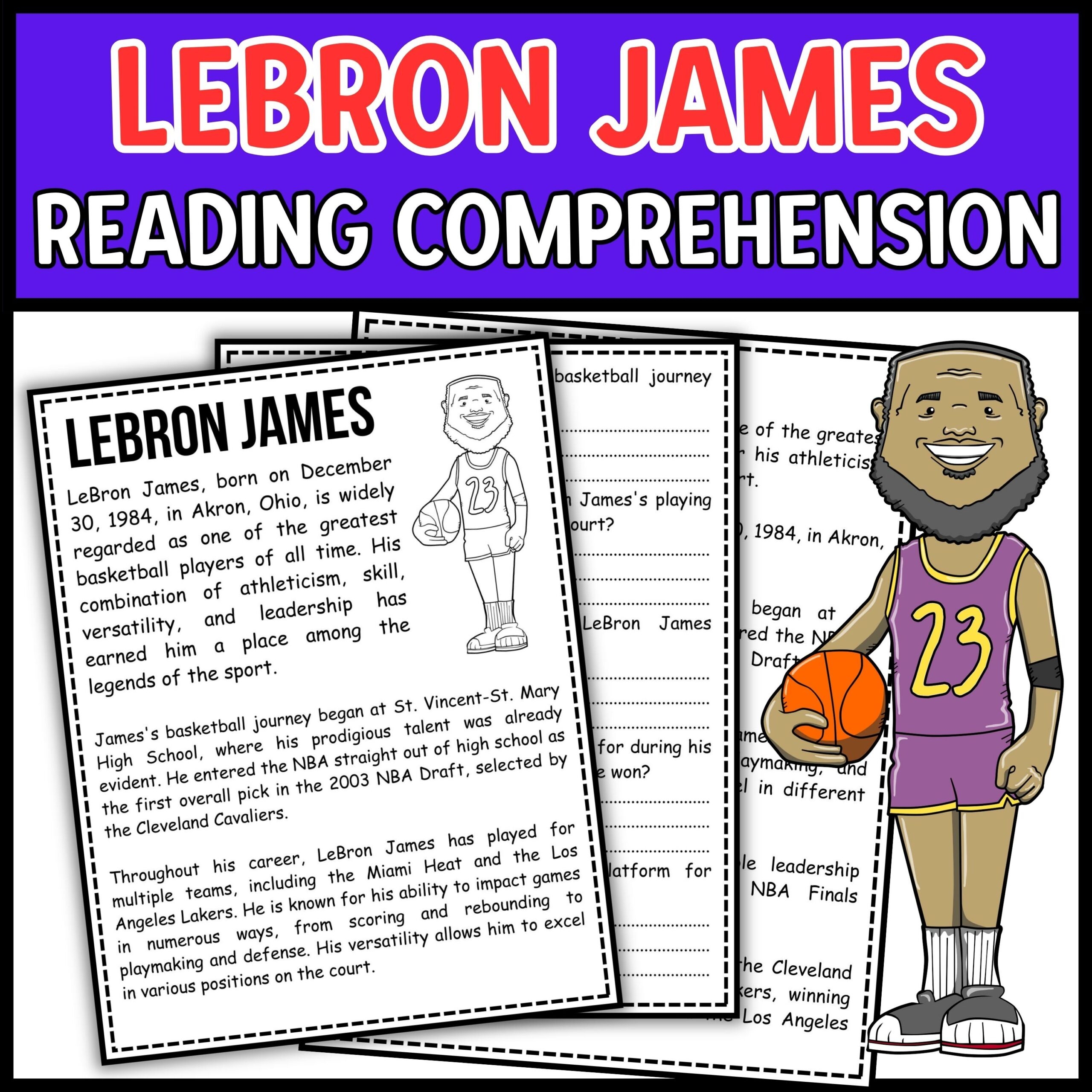 LeBron James Reading Comprehension Passage U0026 Questions National Sports Day Made By Teachers
