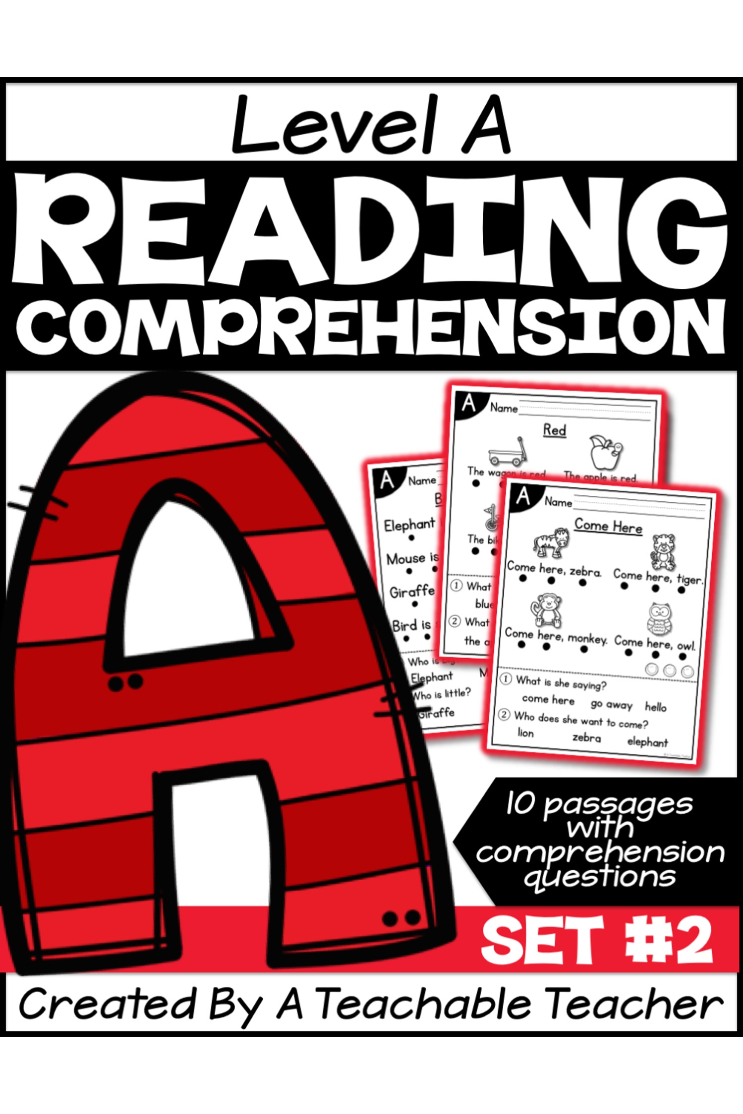 Level A Reading Comprehension Passages And Questions Set Two A 