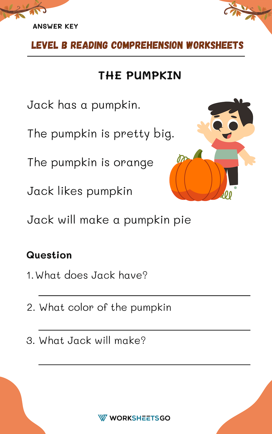 Level B Reading Comprehension Worksheets WorksheetsGO