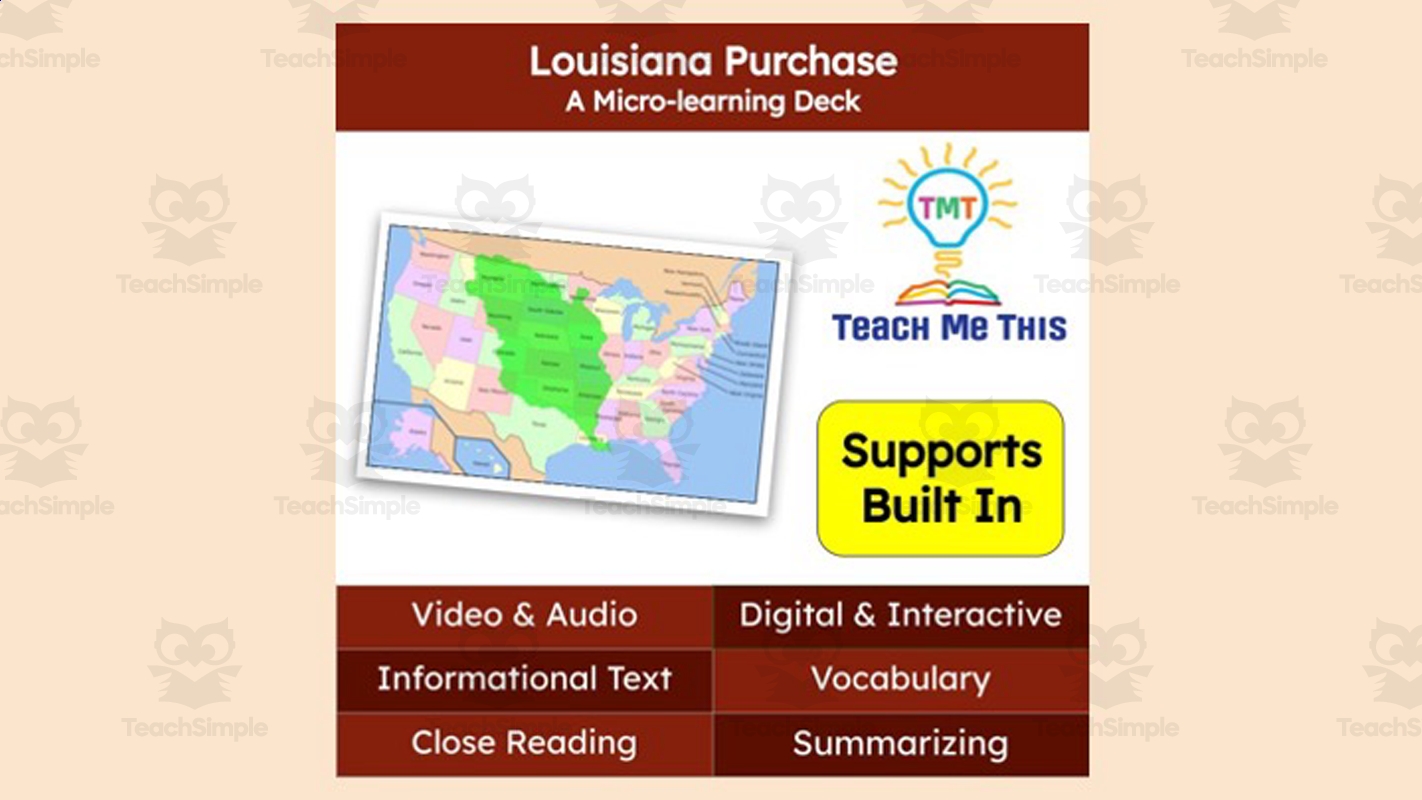 Louisiana Purchase Reading Comprehension Deck Interactive 