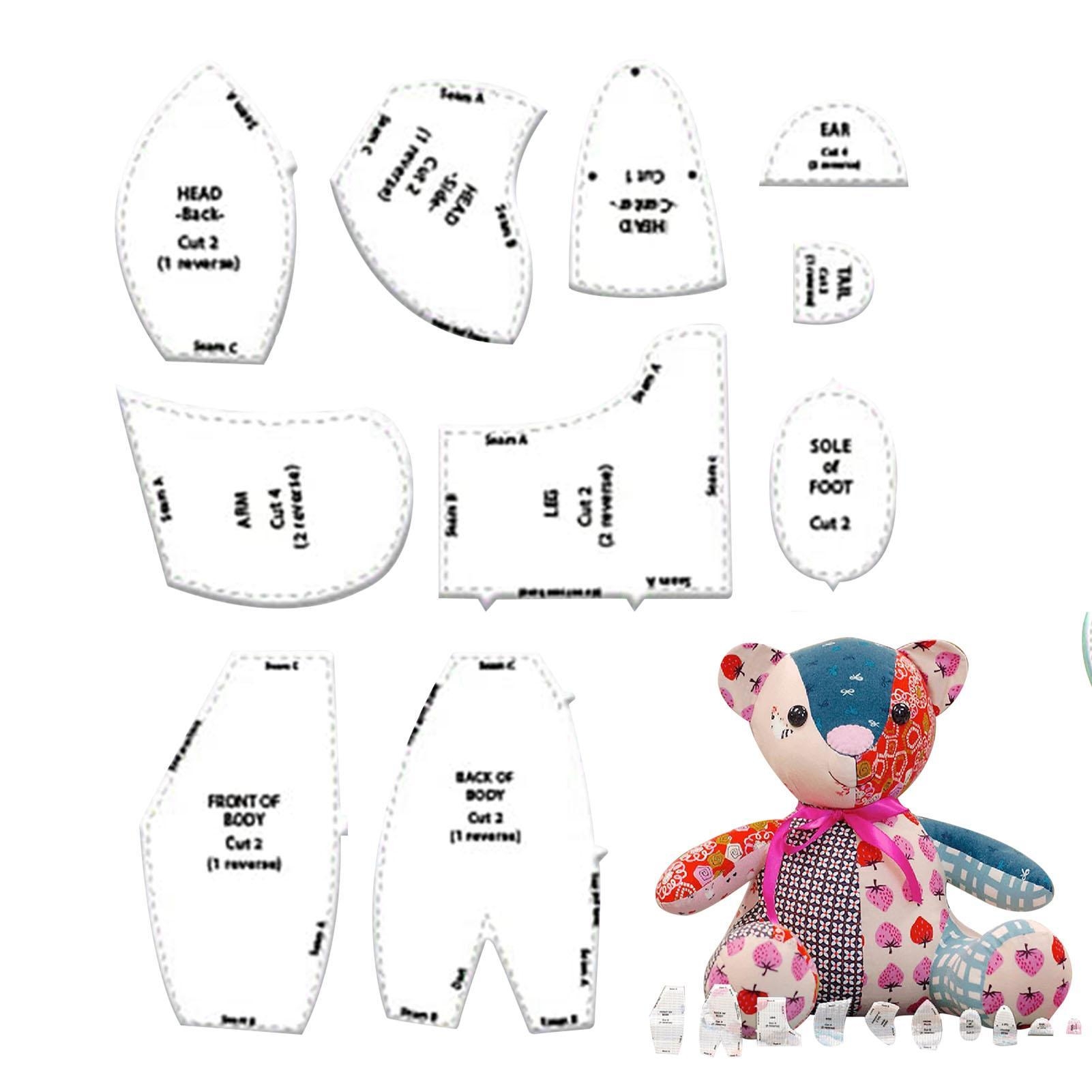 M Emory Bear Template Pattern 10 M Emory Bear Template Ruler Set Acrylic Bear Sewing Pattern Template Bear Sewing Set For Beginners Car Bedroom Living Room 10inches Amazon co uk Home U0026 Kitchen