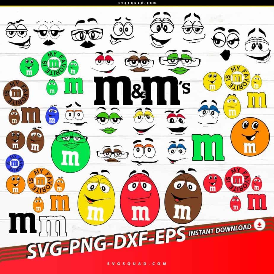 M N M SVG Layered Cut Files Digital Download MnM Svg Png Bundle