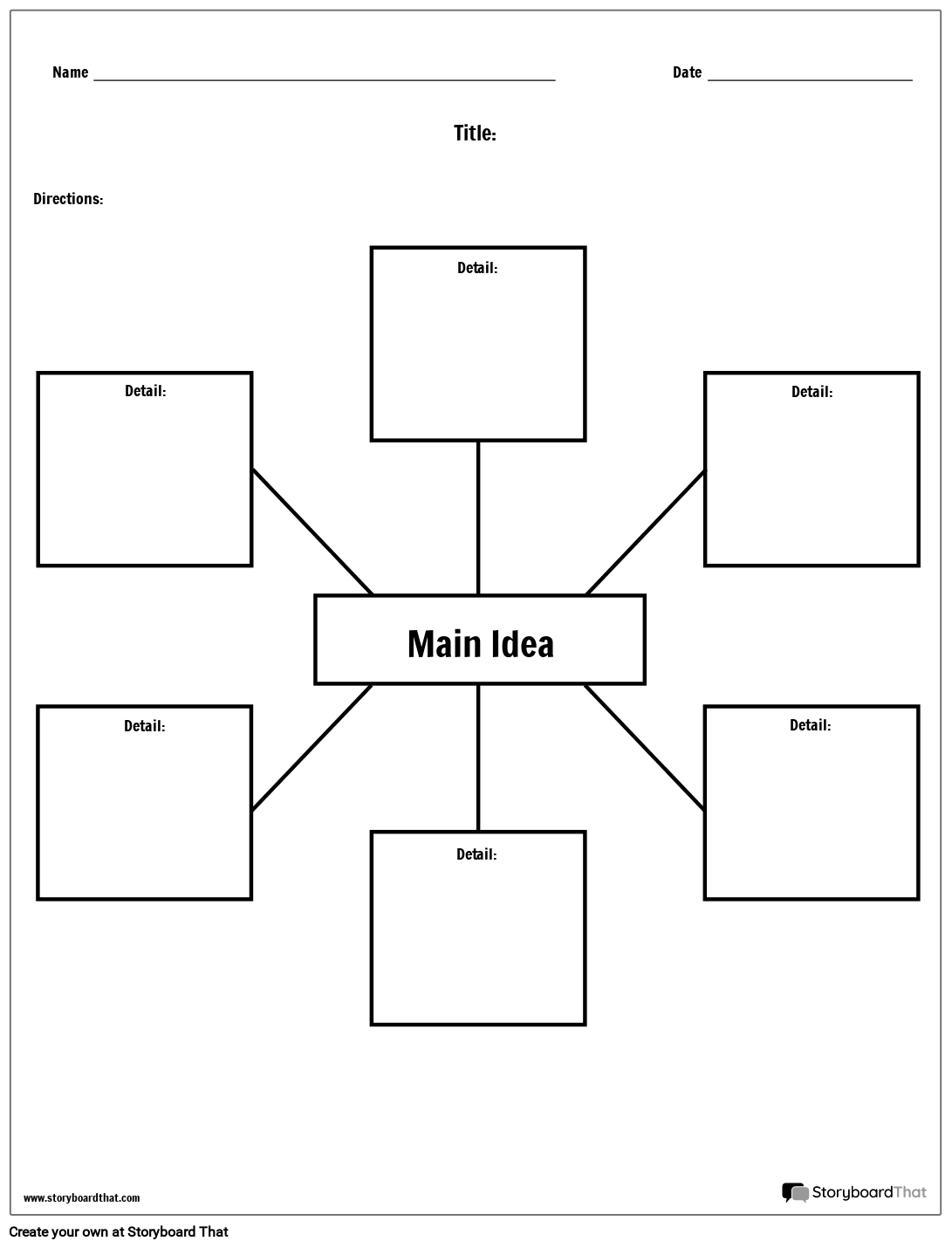 Main Idea Worksheets Free Main Idea U0026 Details Templates
