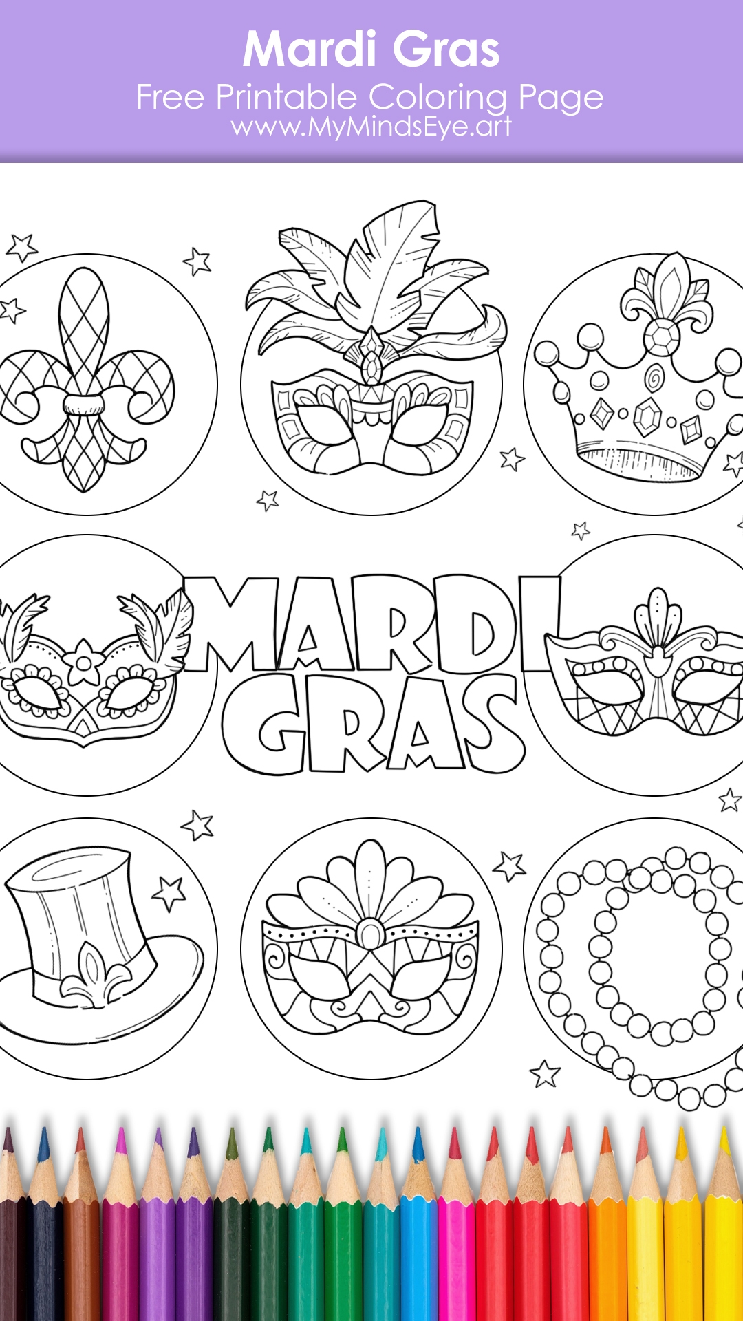 Free Printable Mardi Gras Coloring Pages