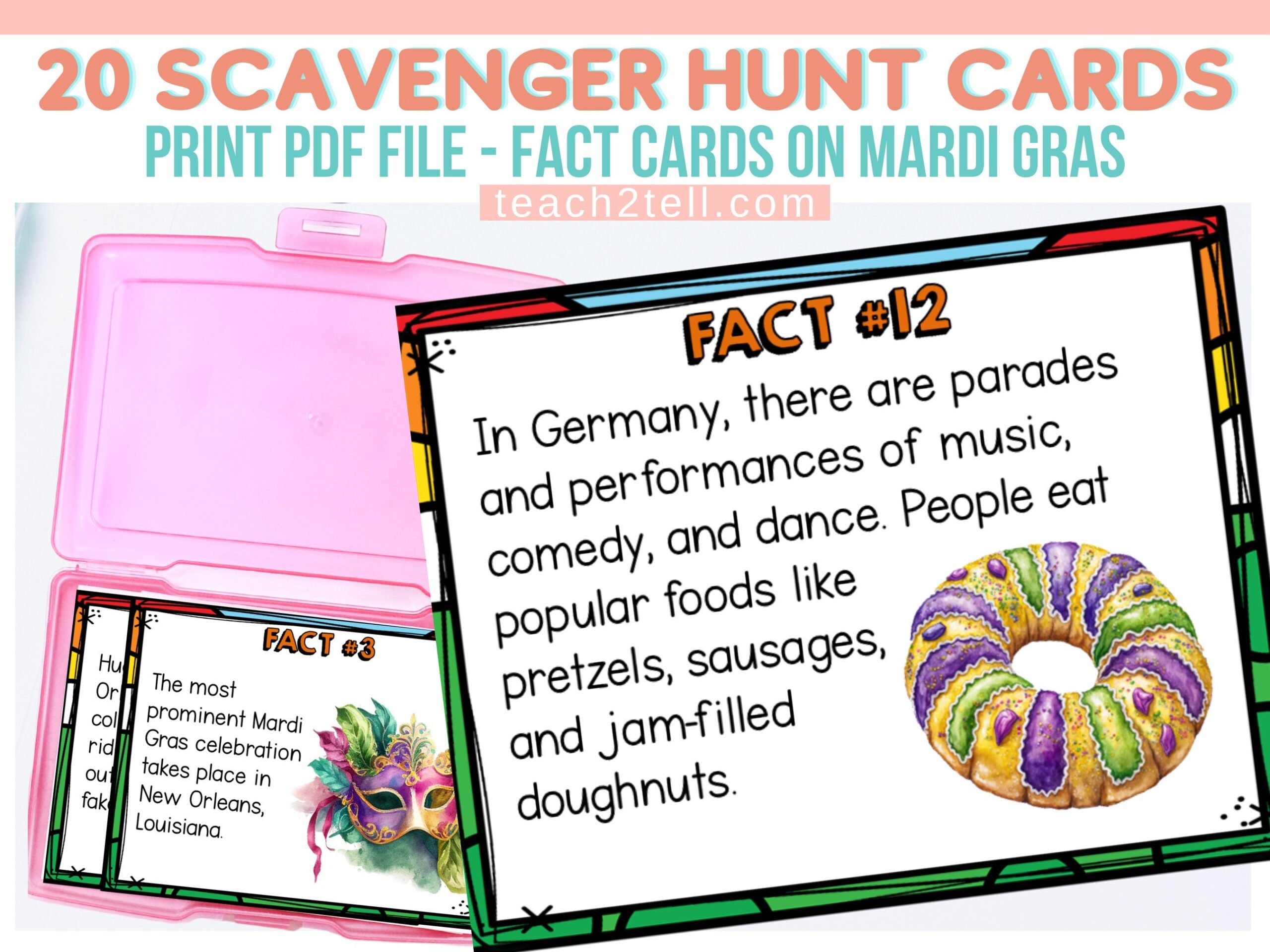 Mardi Gras Printables Reading Comprehension Activities Scavenger Hunt For Kids On Fat Tuesday Etsy