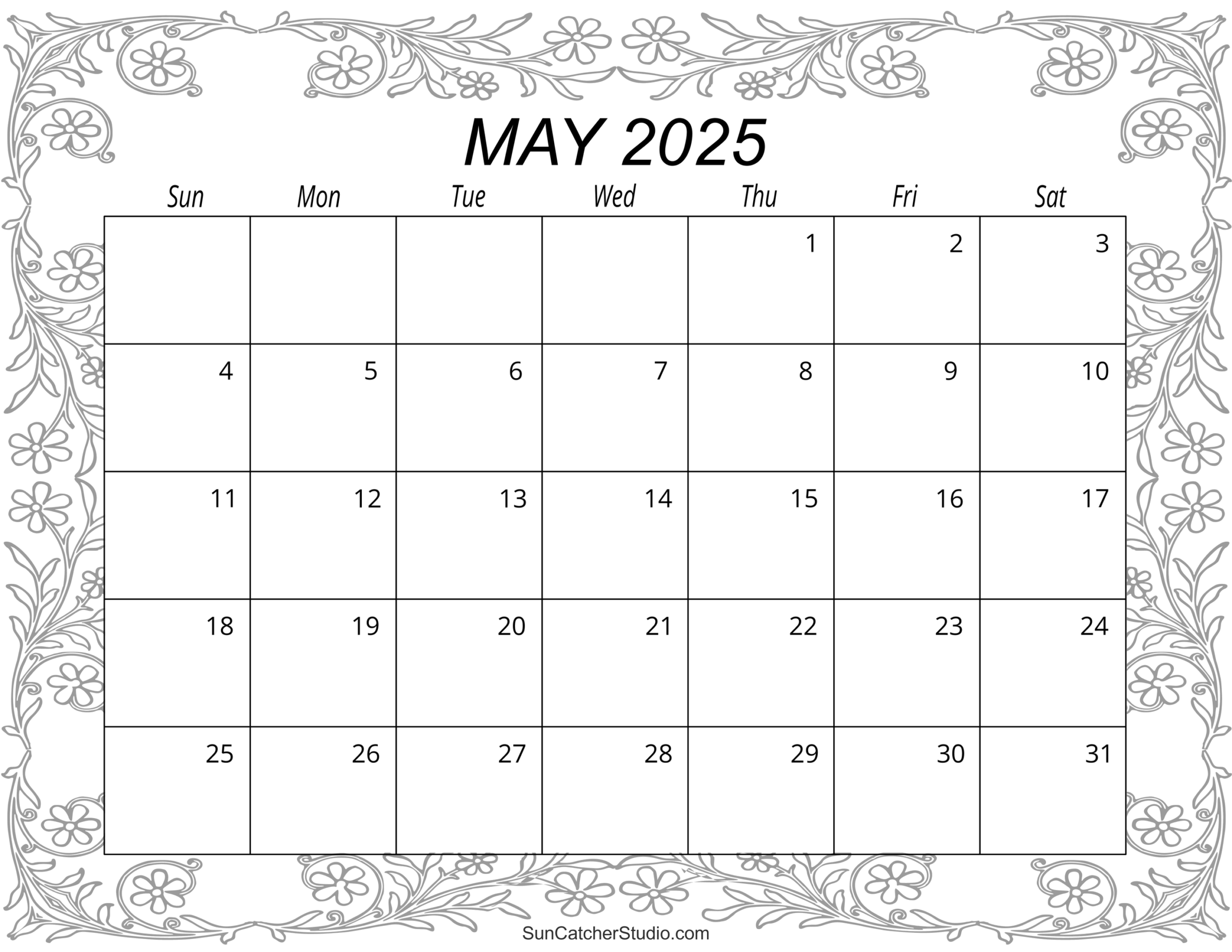 Free Printable Calendar May 2025