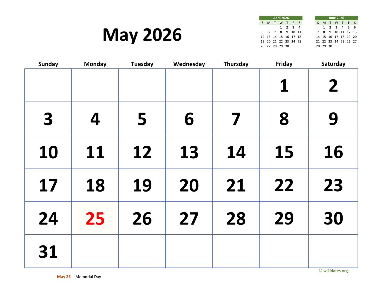 National Days In May 2026 Calendar