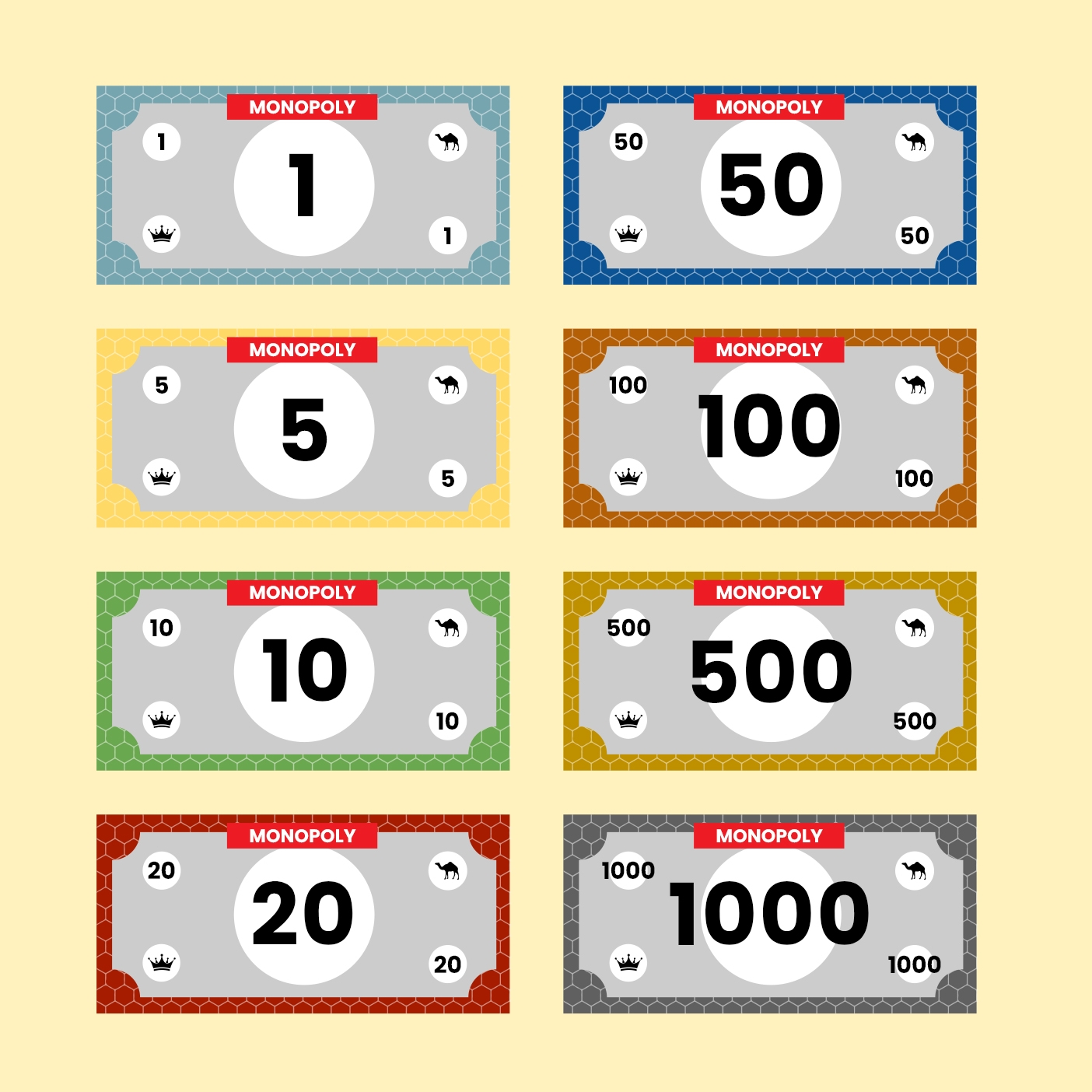 Monopoly Money Template In PSD Illustrator PDF SVG Download 