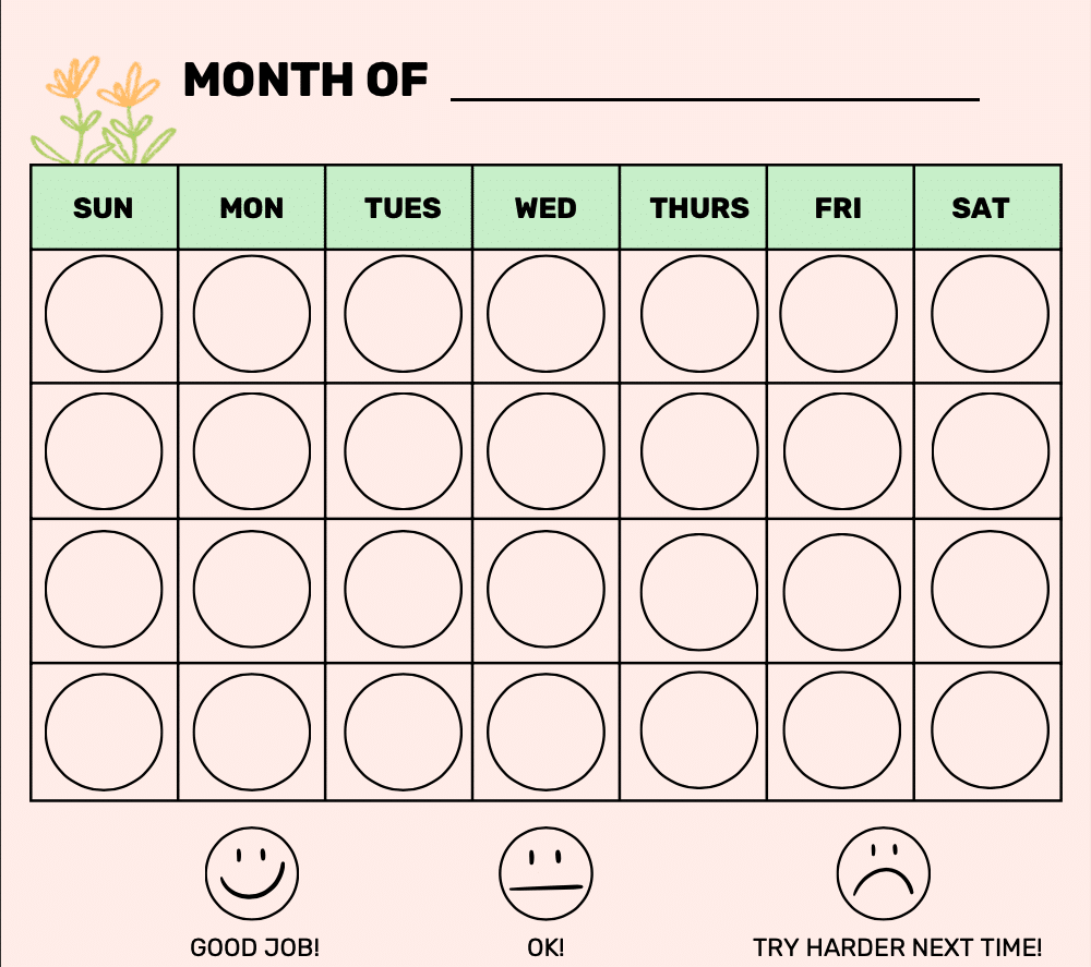 Behavior Chart For Kids Free Printable