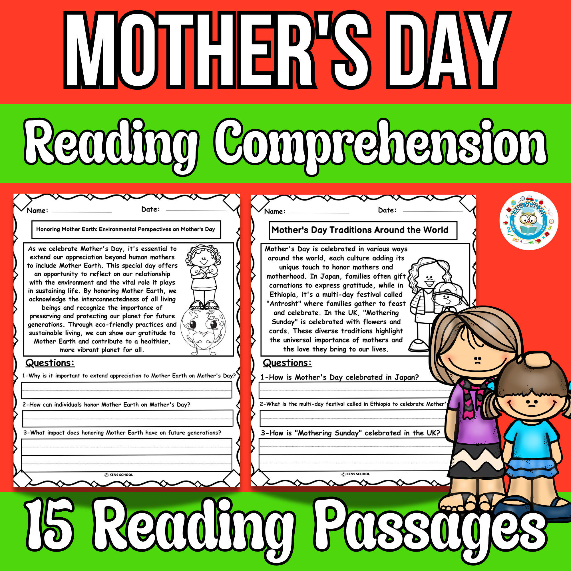 Mother s Day Reading Comprehension Passages U0026Questions Mother s Day Activities Made By Teachers