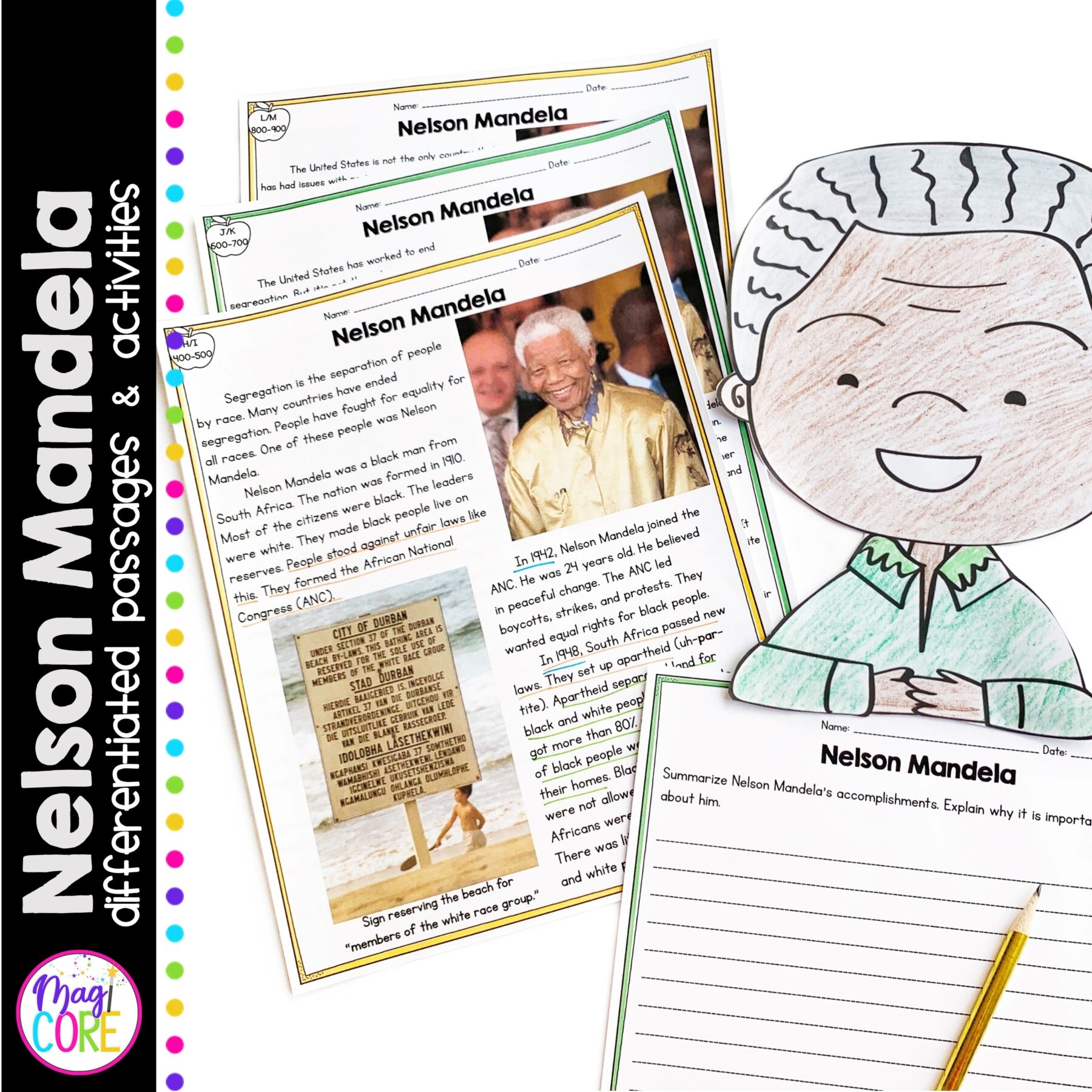Nelson Mandela Reading Comprehension Worksheet