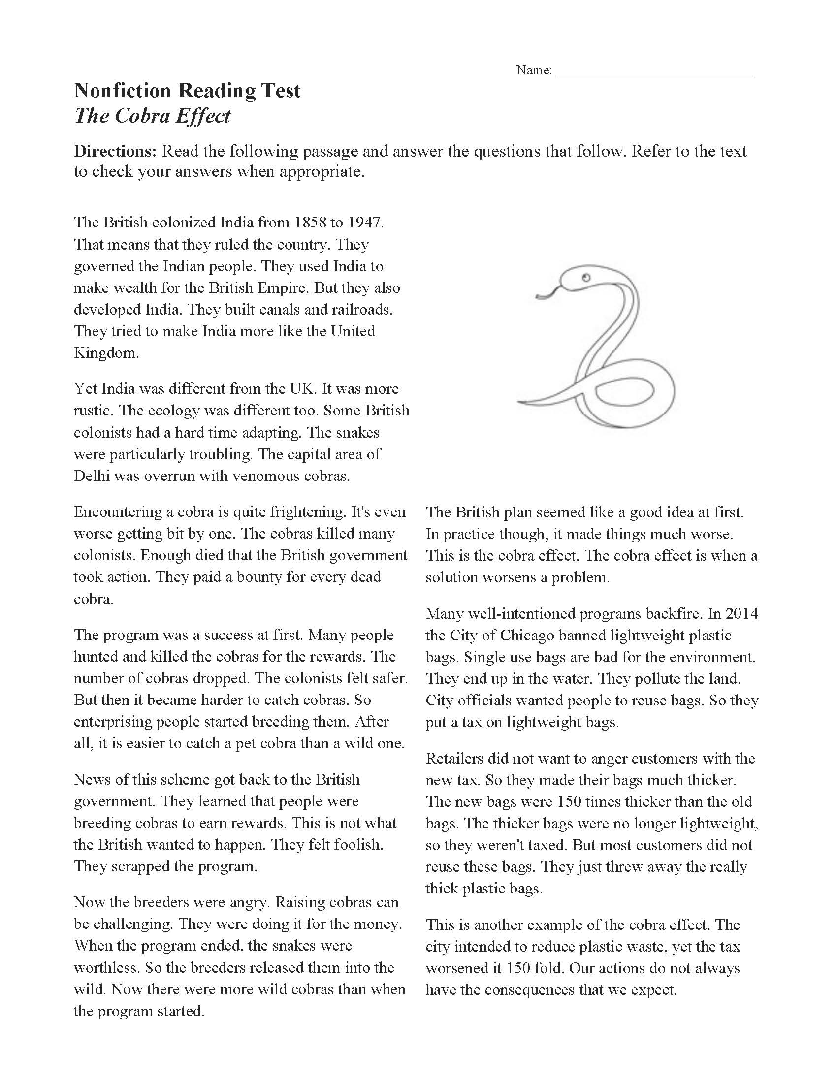 Nonfiction Passages And Functional Texts Ereading Worksheets