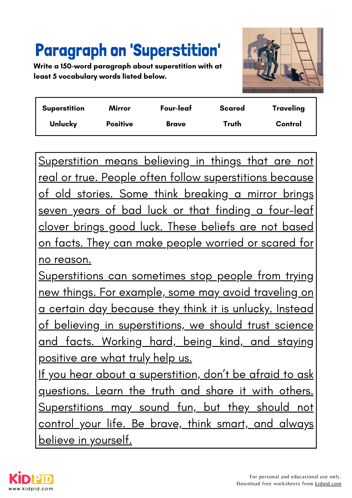Paragraph On Superstition Kidpid