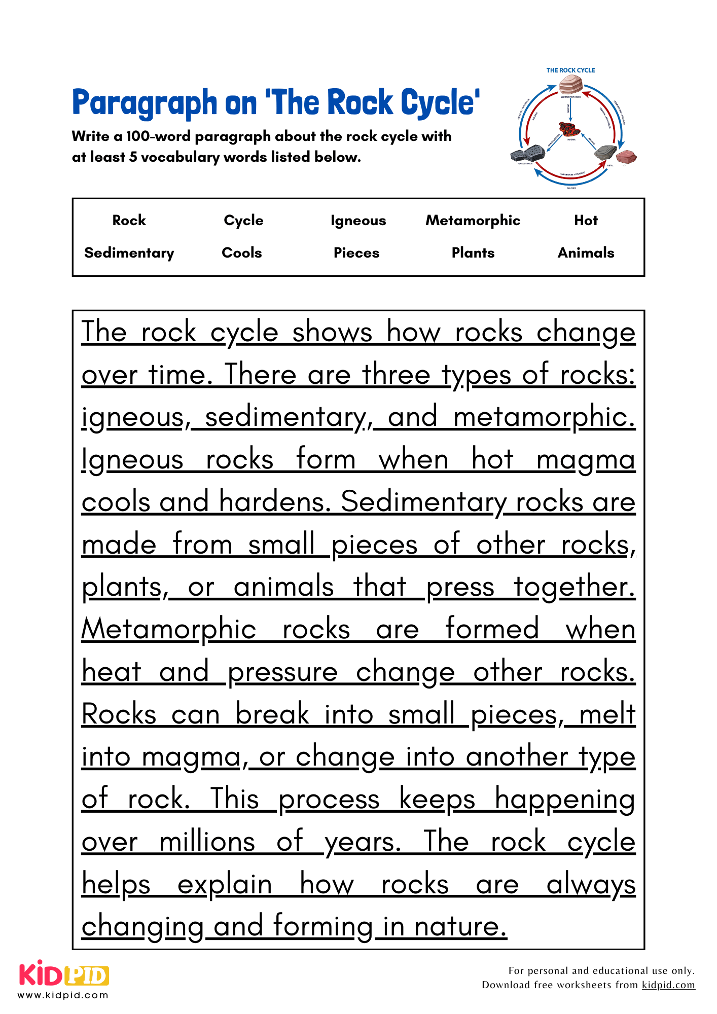 Paragraph On The Rock Cycle Kidpid