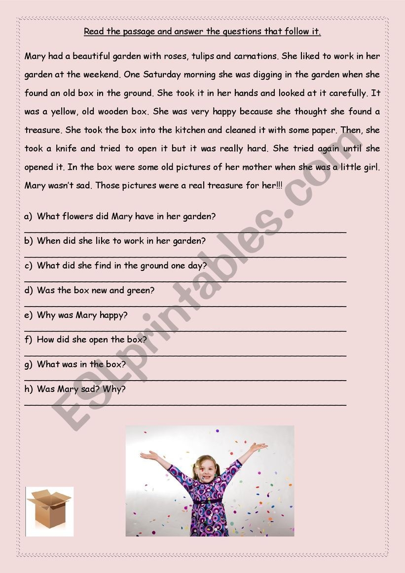 Past Simple Reading Comprehension ESL Worksheet By Soltahan