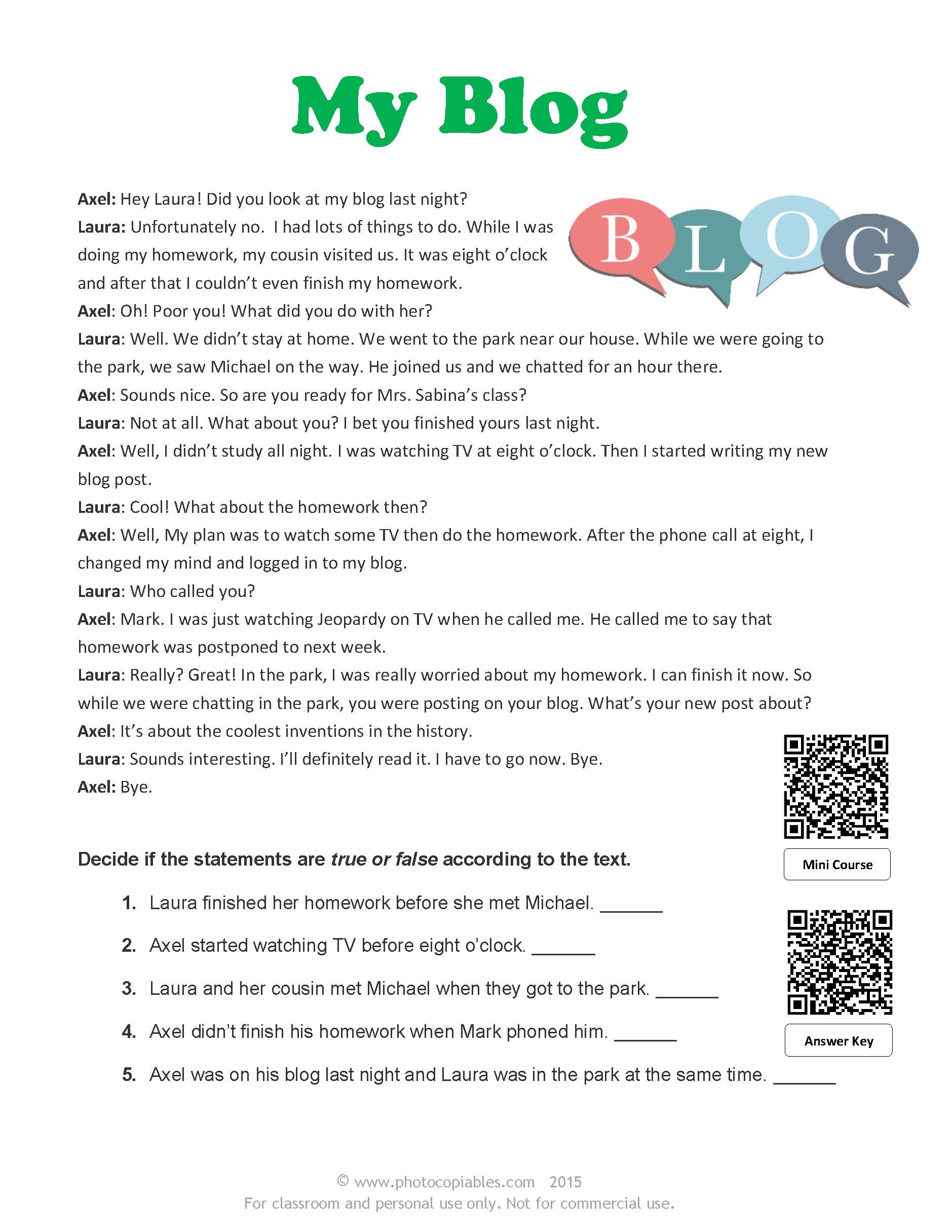 Simple Past Reading Comprehension Worksheets Pdf