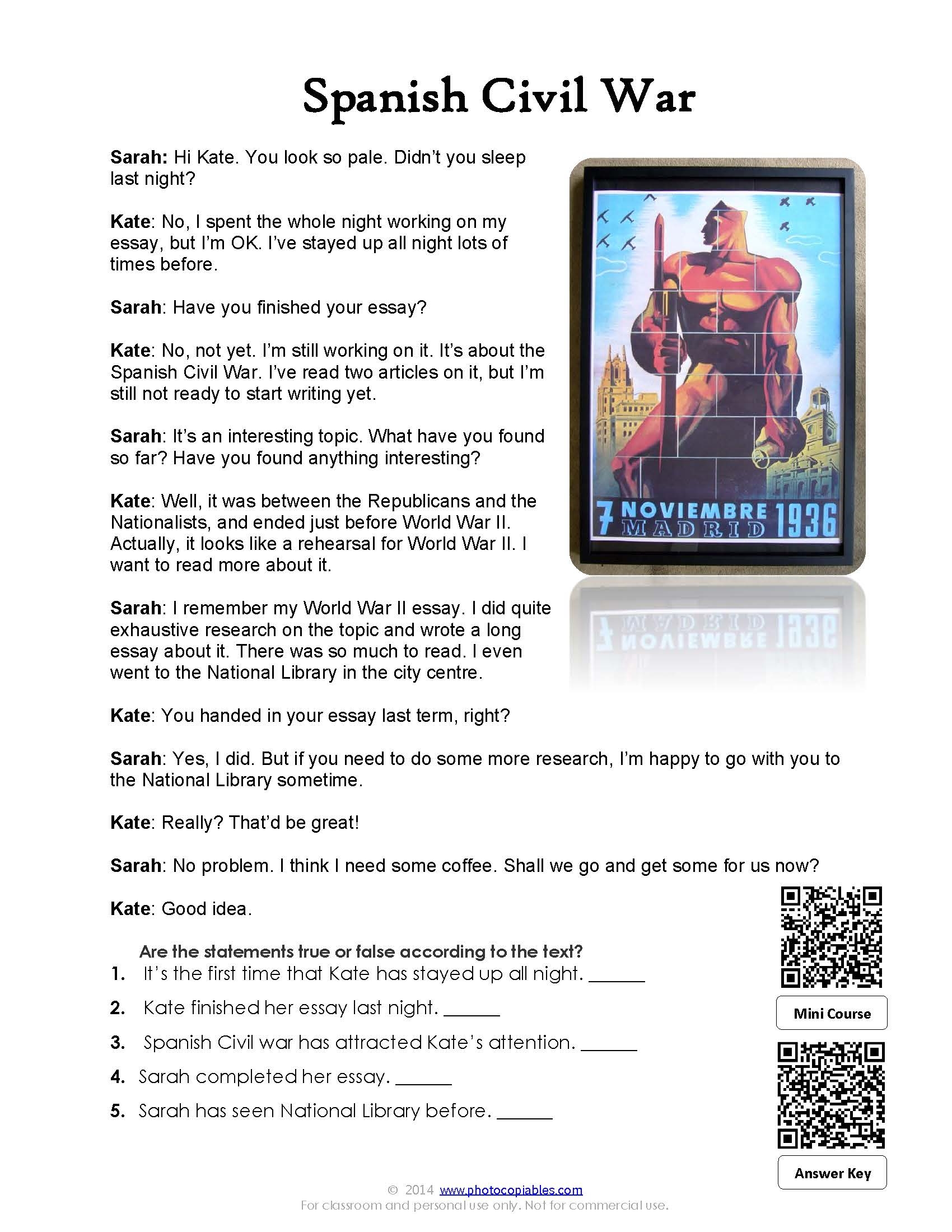 Present Perfect Reading Comprehension Worksheets