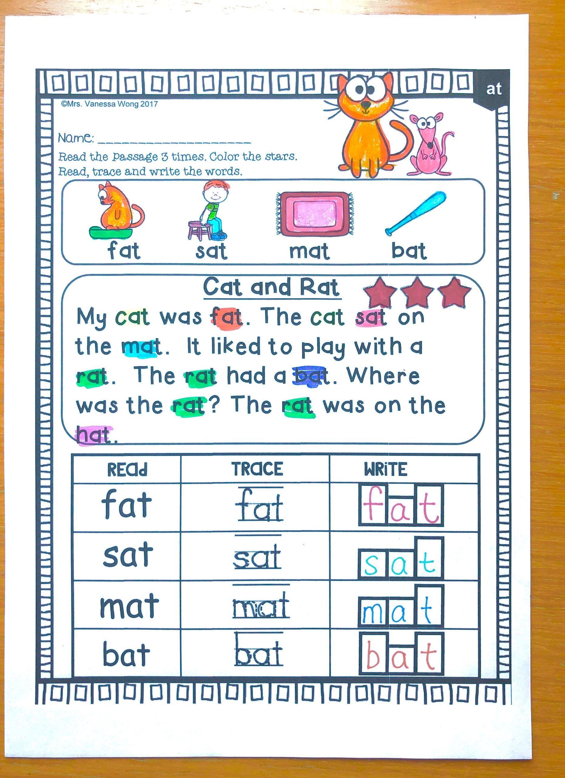 Phonics Reading Comprehension Passages And Activities Short Vowel 