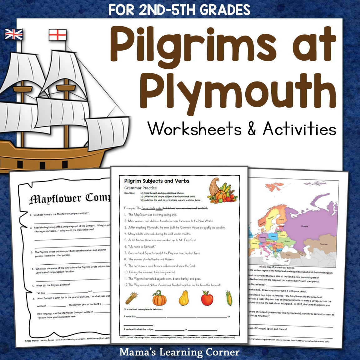 Pilgrims At Plymouth Thanksgiving Worksheets For 2nd 5th Graders