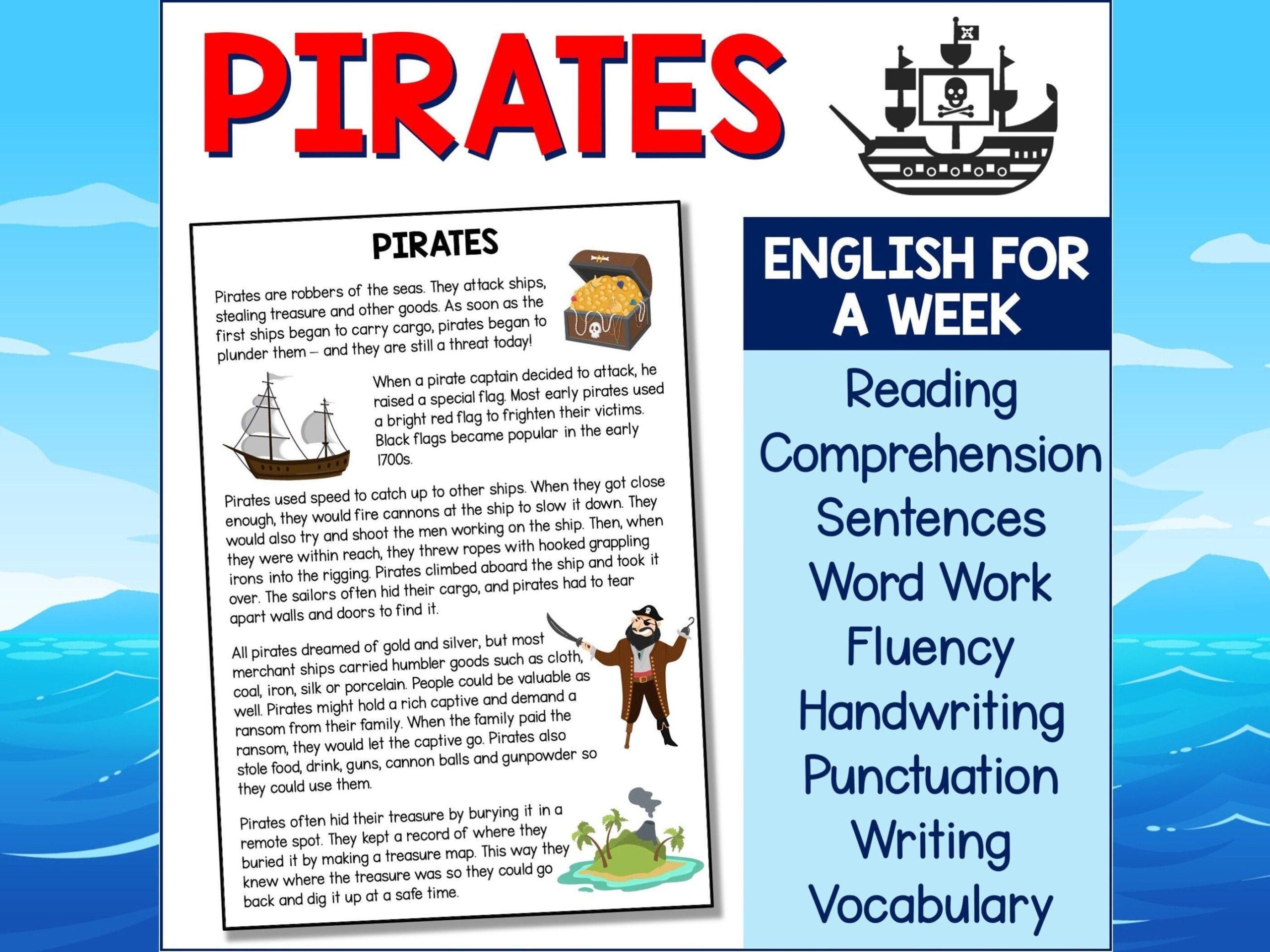 Pirate Reading Comprehension Worksheets