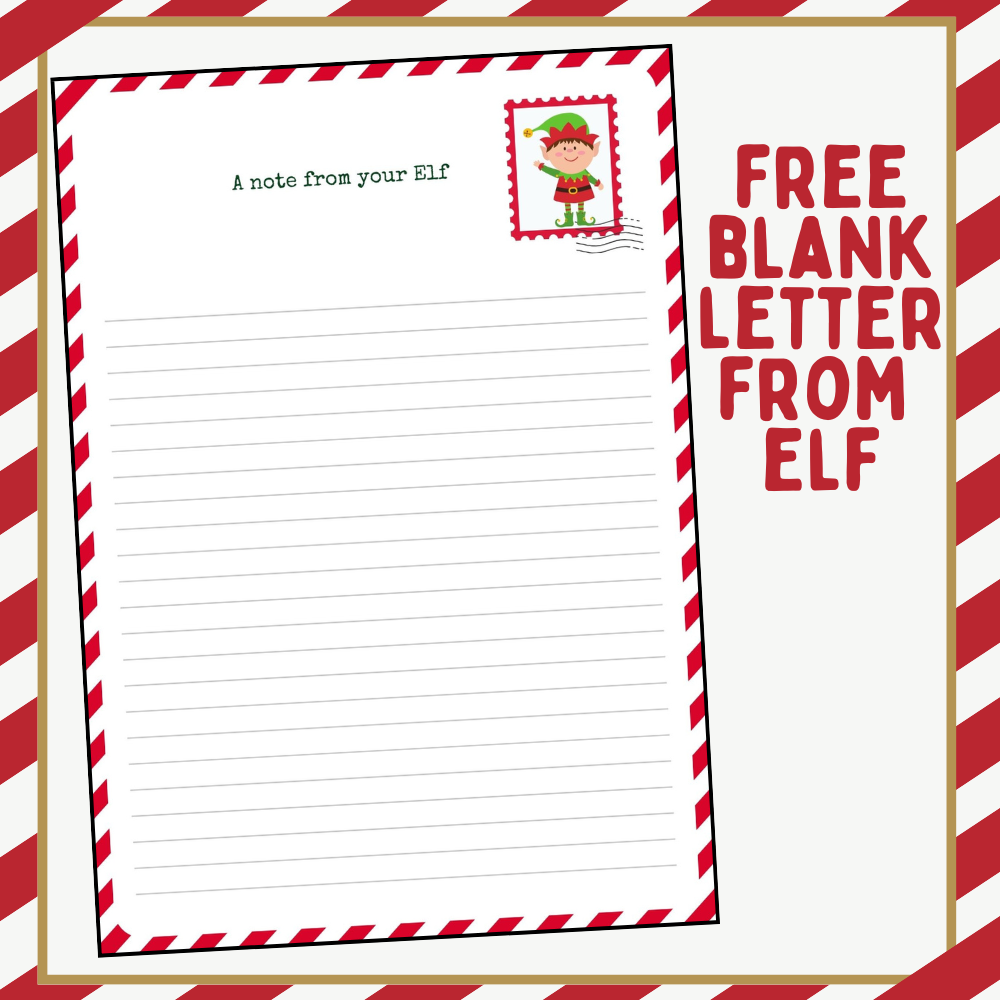 Printable Blank Letter From Elf Free Printables A Sparkle Of 