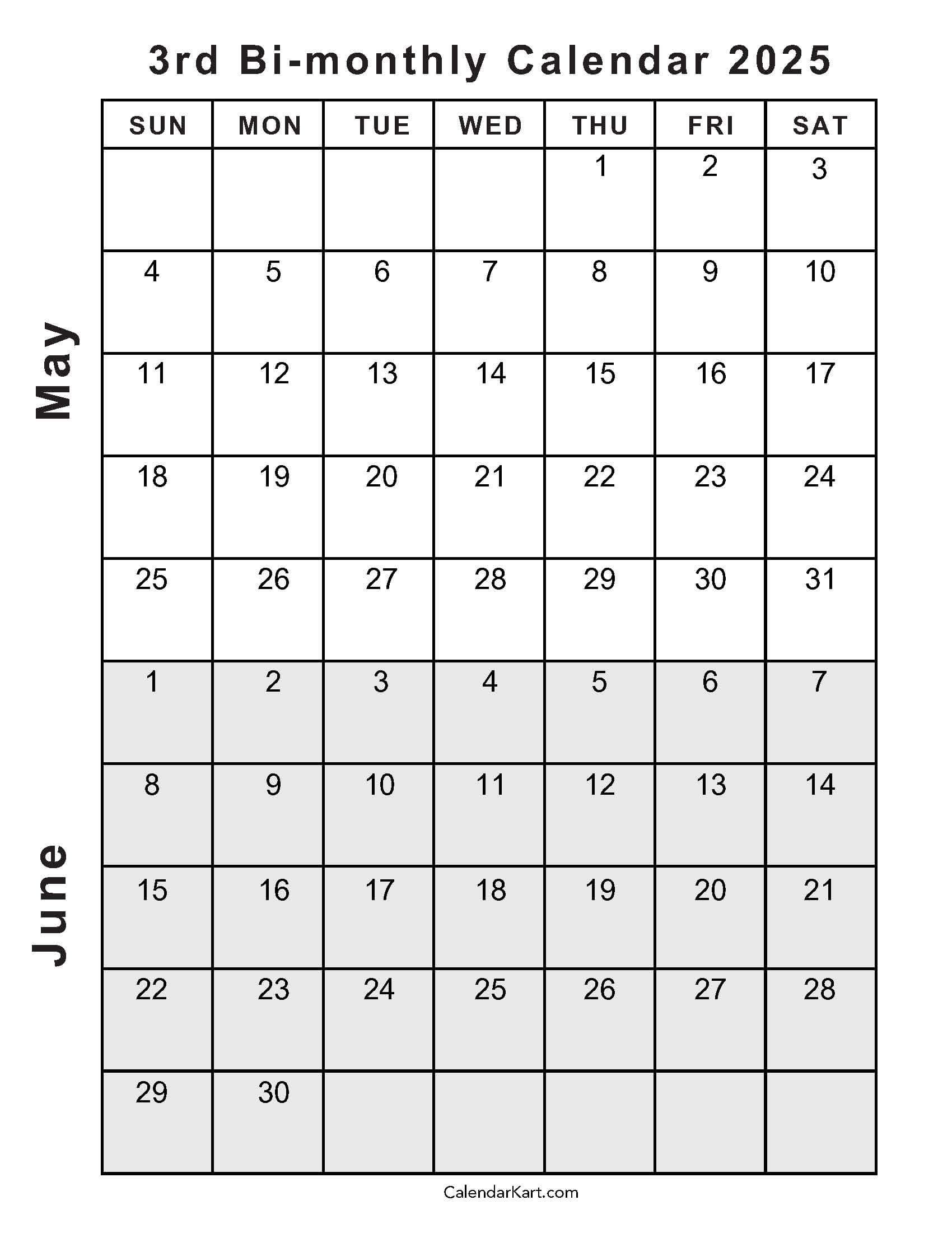2025 May And June Calendar
