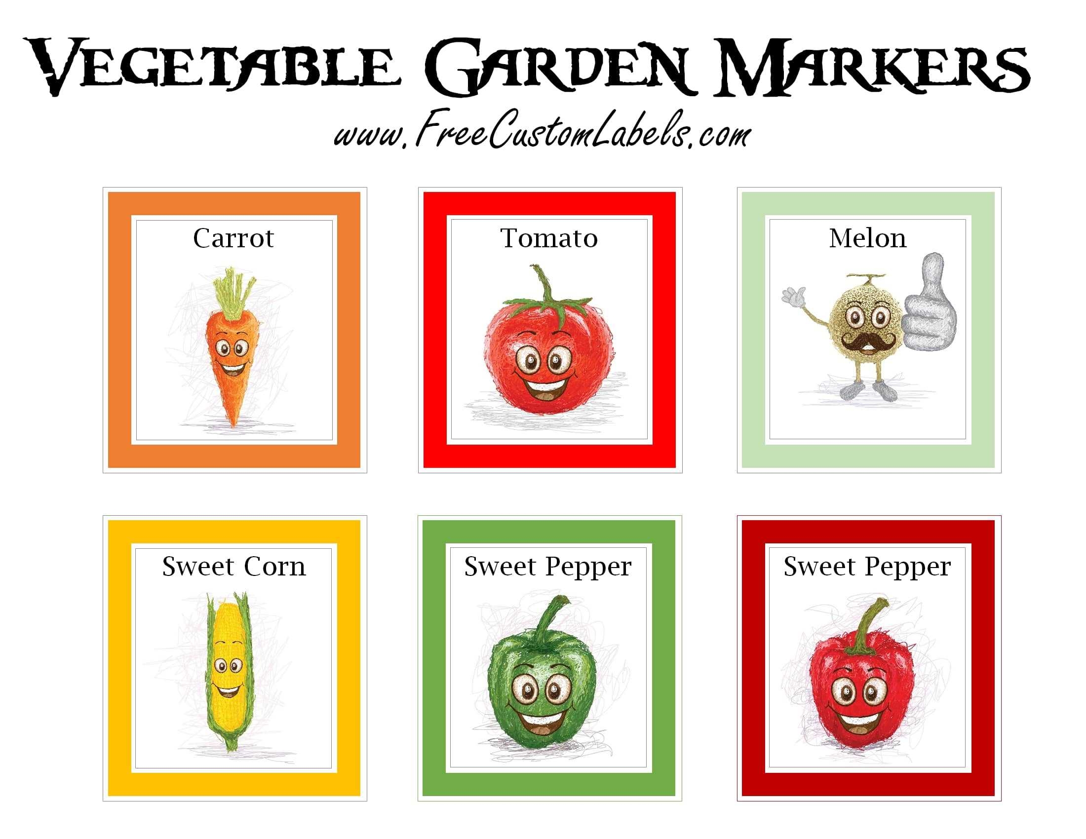 Printable Vegetable Garden Markers Free Instant Download Worksheets Library