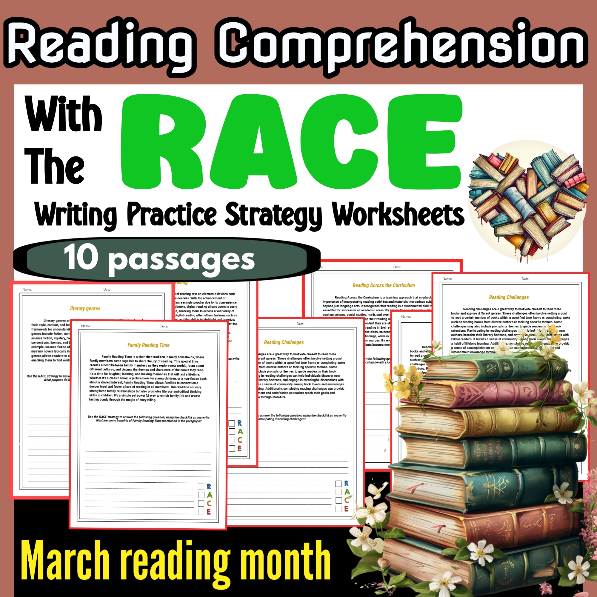 RACE Strategy Practice Worksheets Reading Across America Writing Activities Made By Teachers