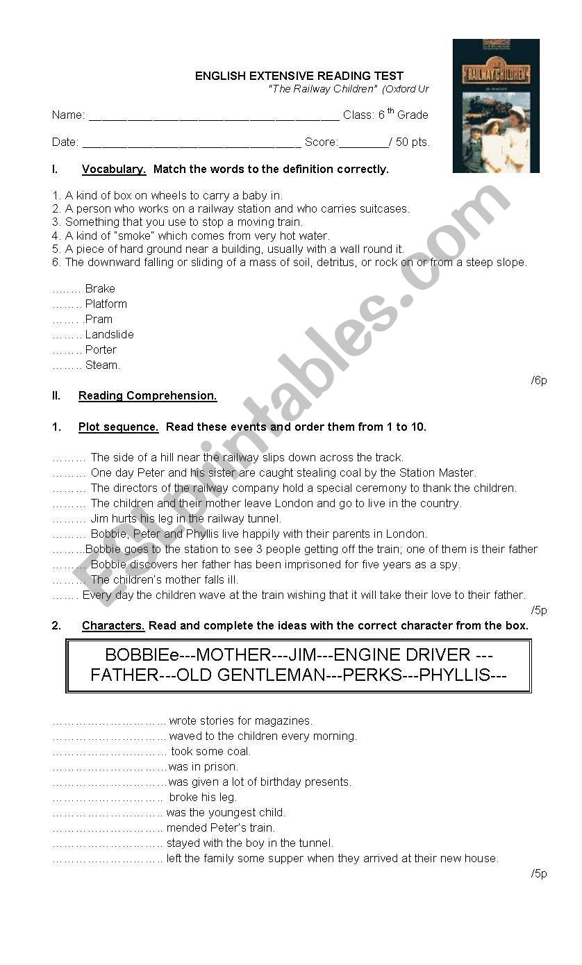 Railway Children ESL Worksheet By Arlene2