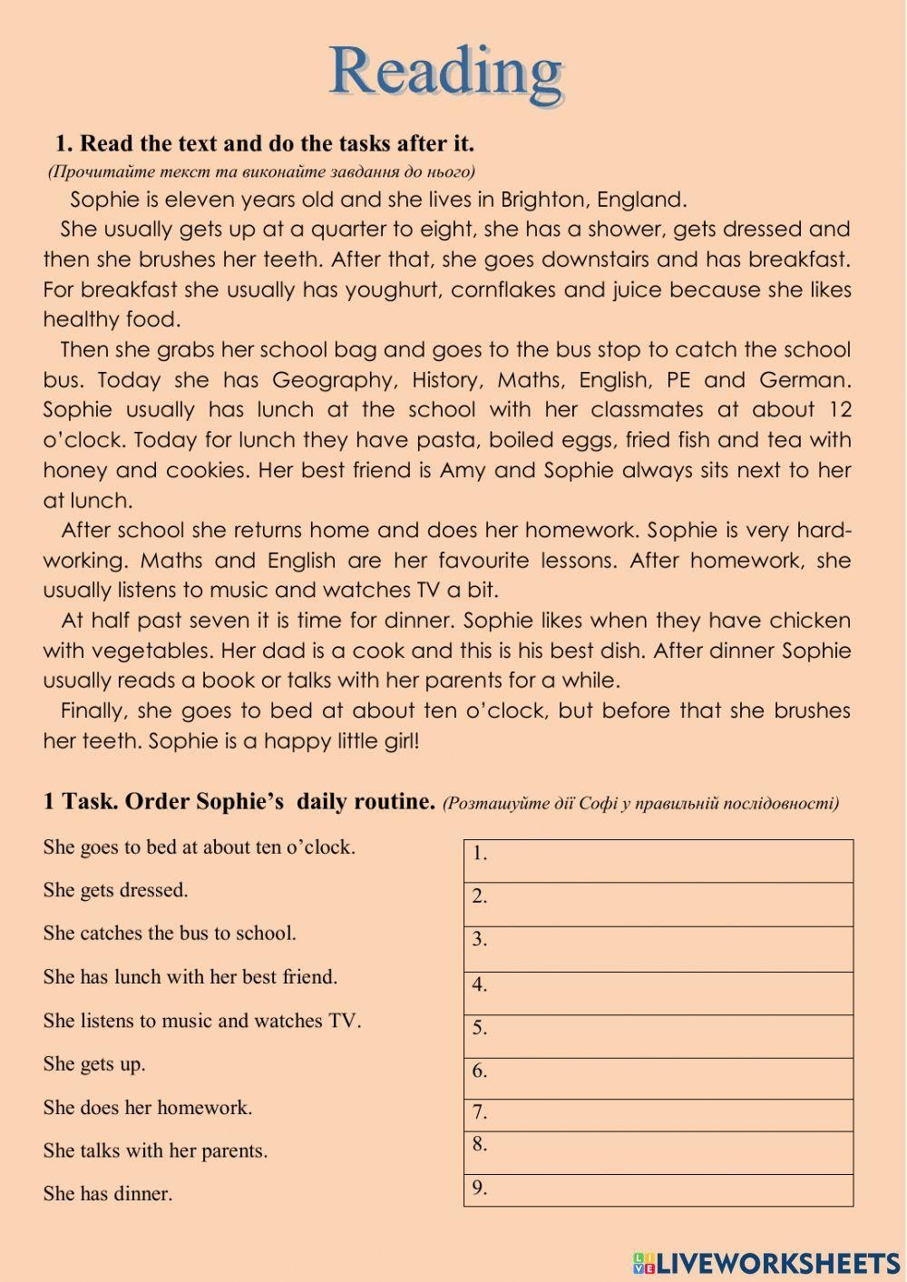 Reading Comprehension 5th Grade MarchsVolk Live Worksheets 