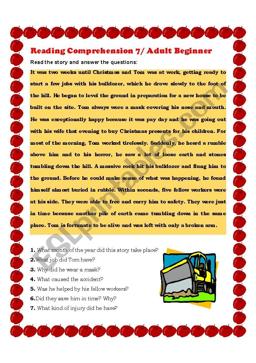 Reading For Comprehension Workplace Worksheets