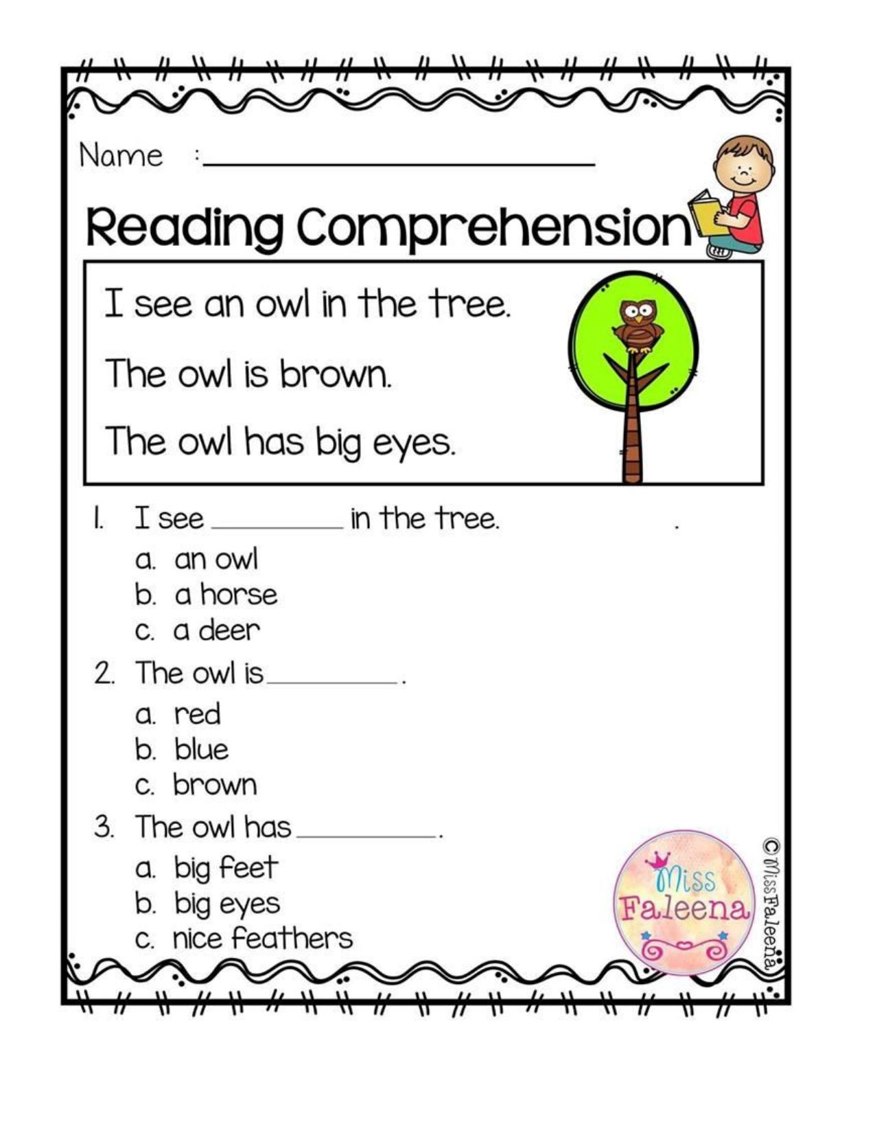 Reading Comprehension Activity Work Sheets For Grade 2 By Studypointtutorialcenter Raket PH