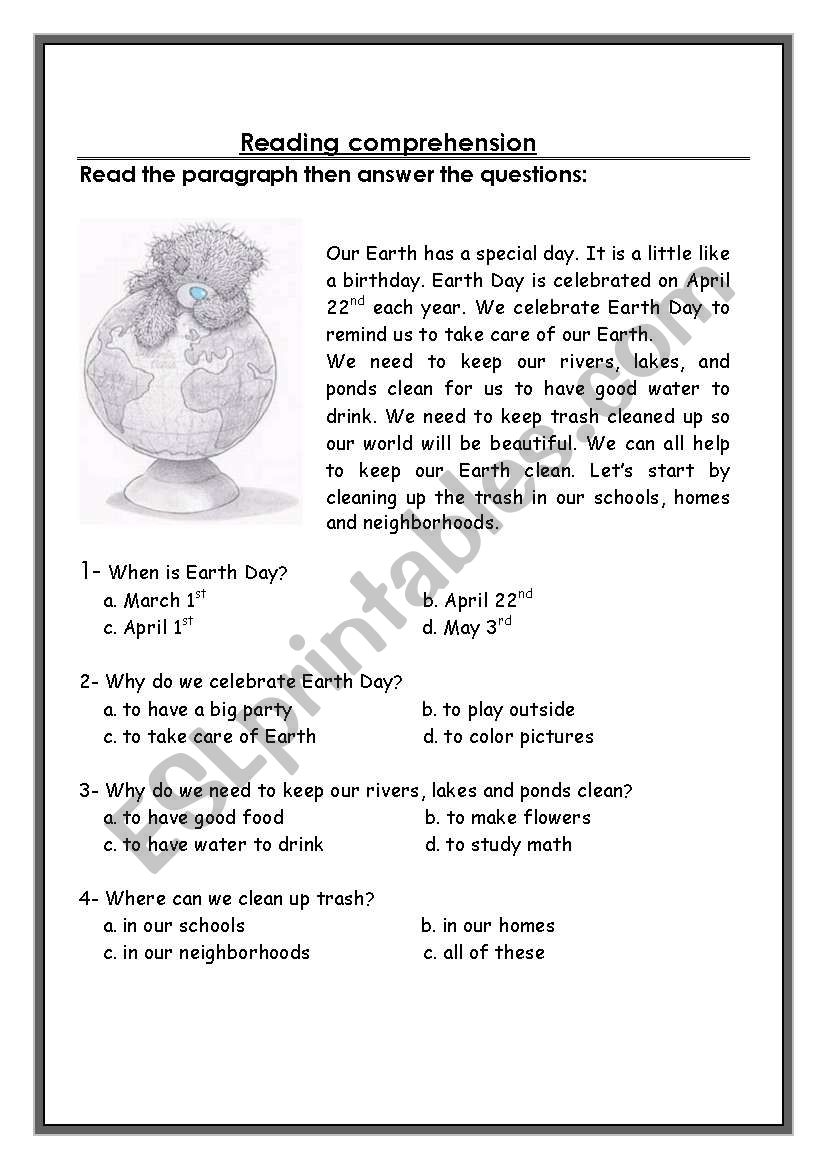 Reading Comprehension ESL Worksheet By Ms Fadia Worksheets Library