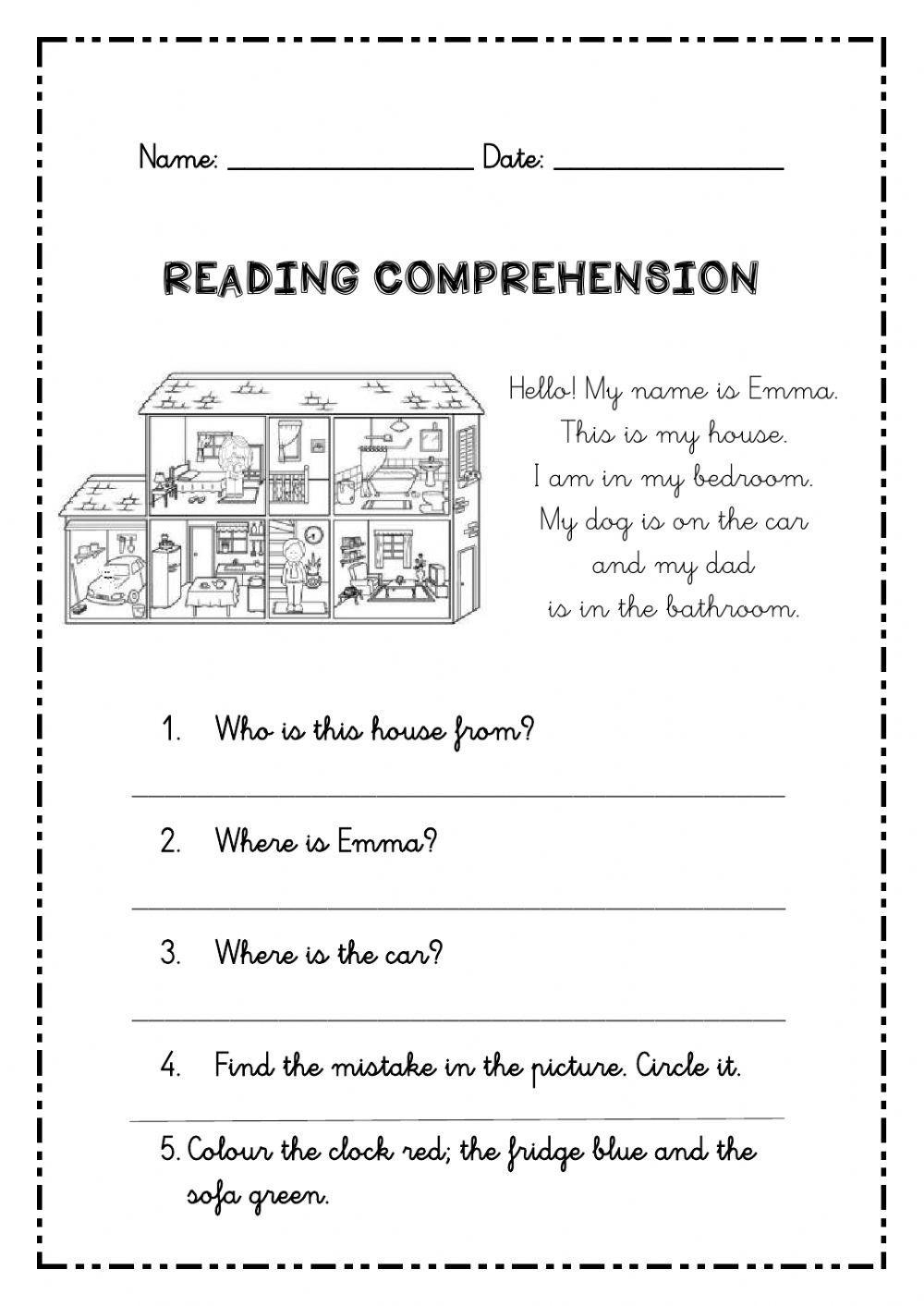 Reading Comprehension For 2nd Grade Worksheet Live Worksheets Worksheets Library