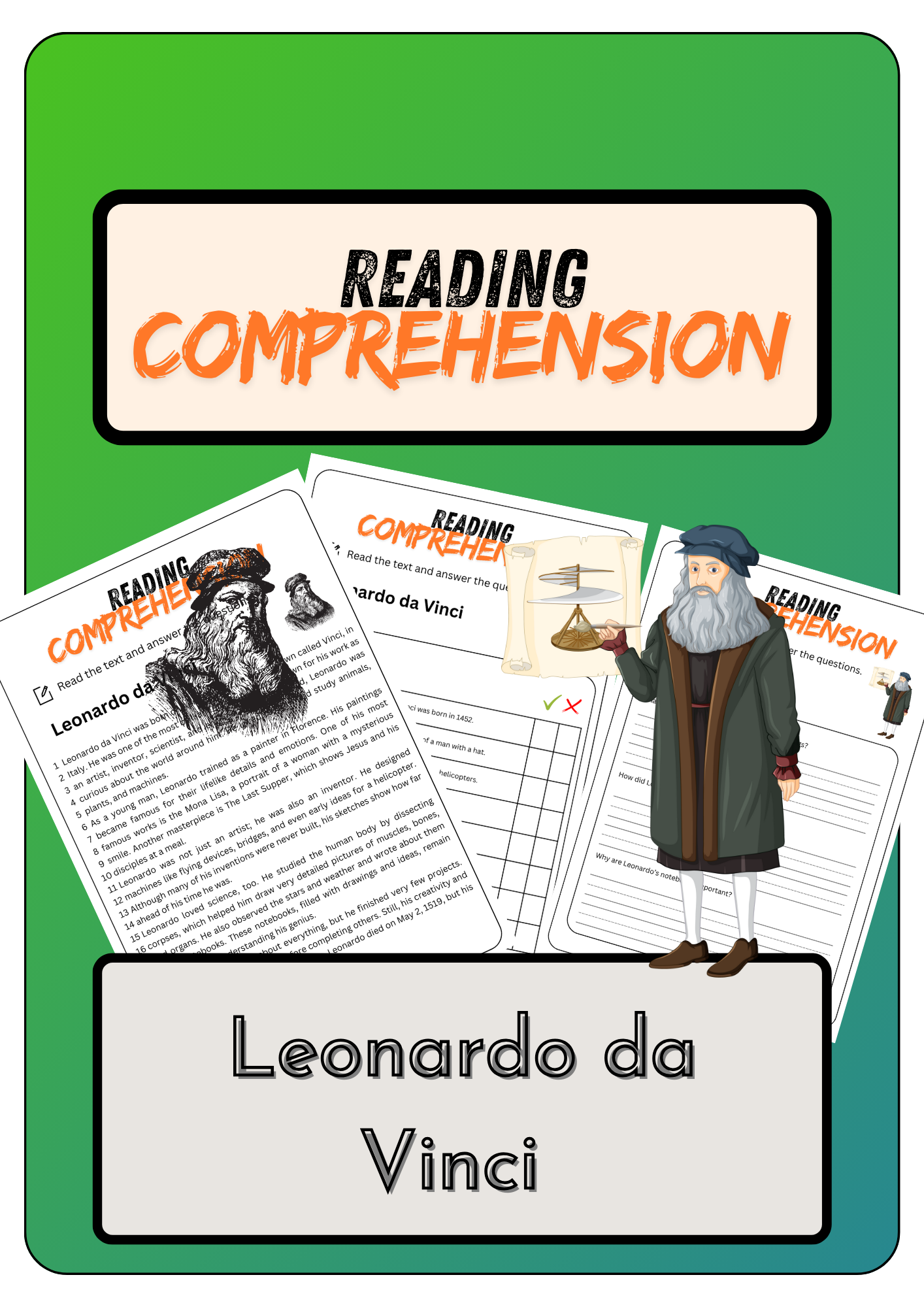 Leonardo Da Vinci Reading Comprehension Worksheet