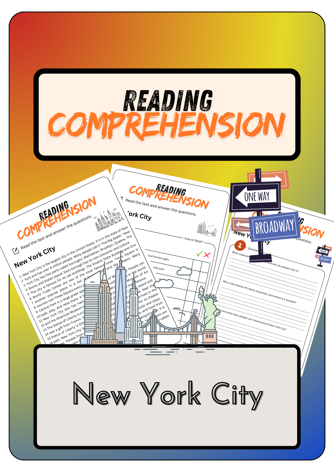 Reading Comprehension New York City Solutions