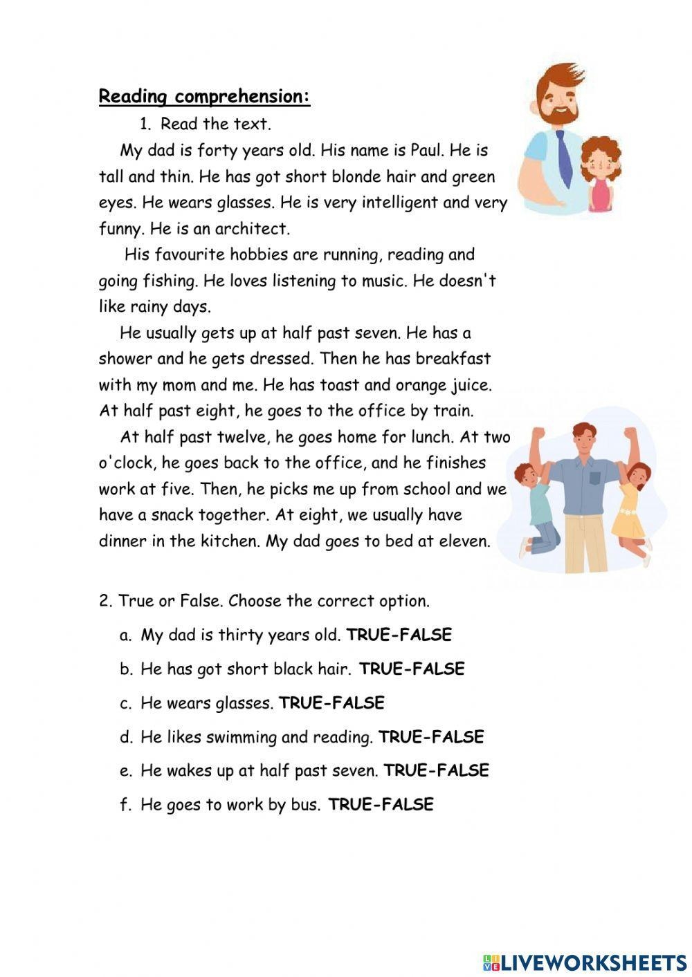 Reading Comprehension Online Exercise For Grade 4 Live 