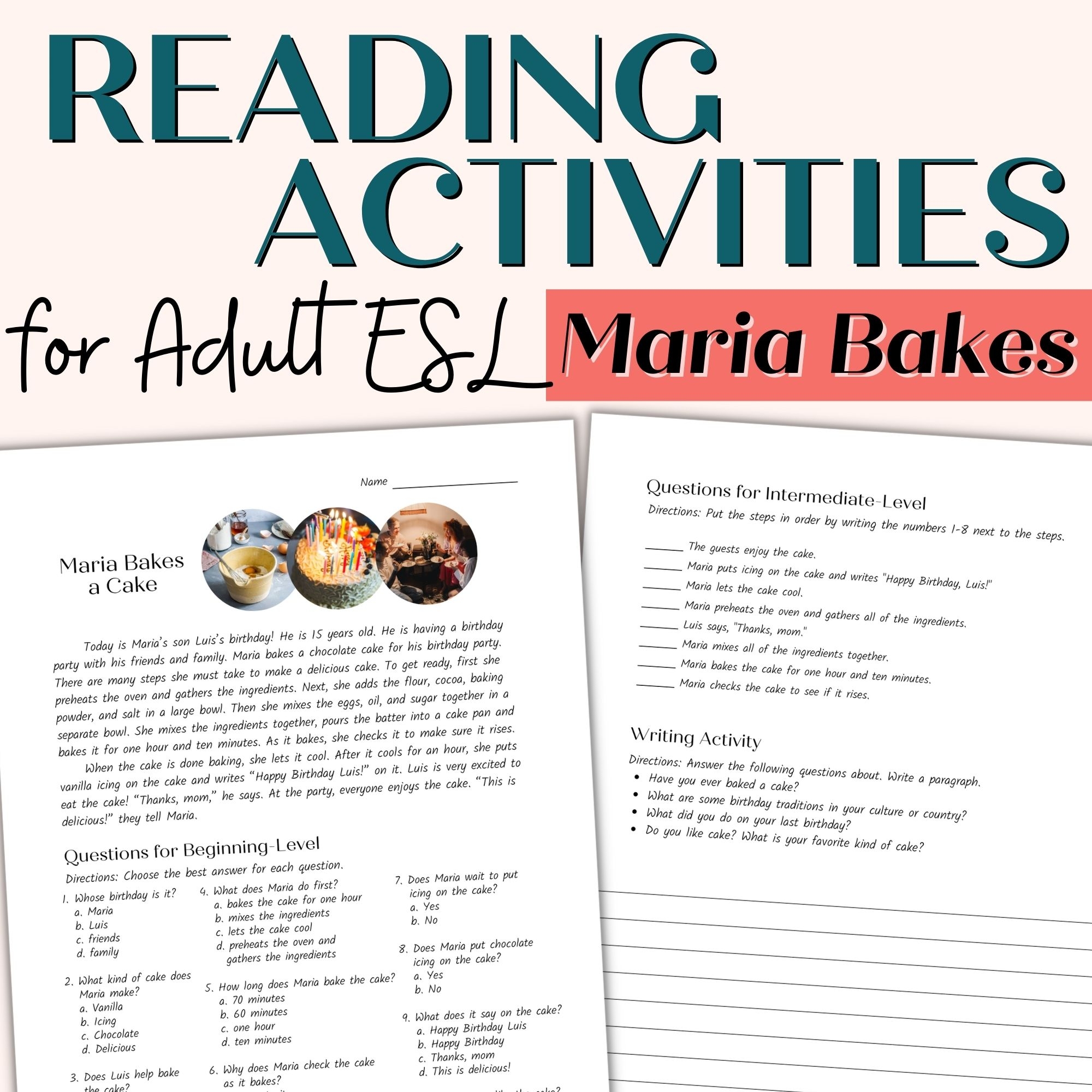 Reading Comprehension Passage For Beginner And Intermediate Adult 