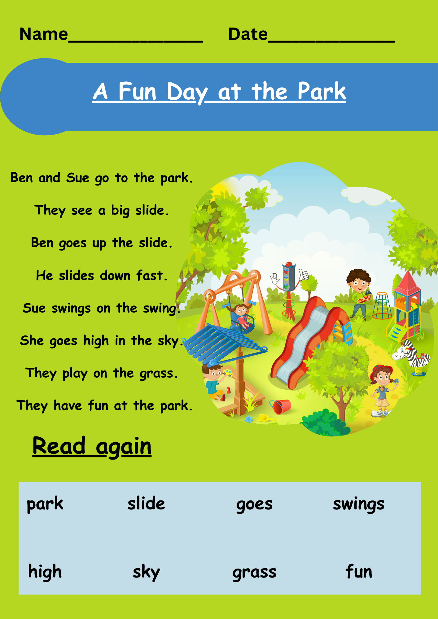 Reading Comprehension Worksheet Kindergarten Pdf