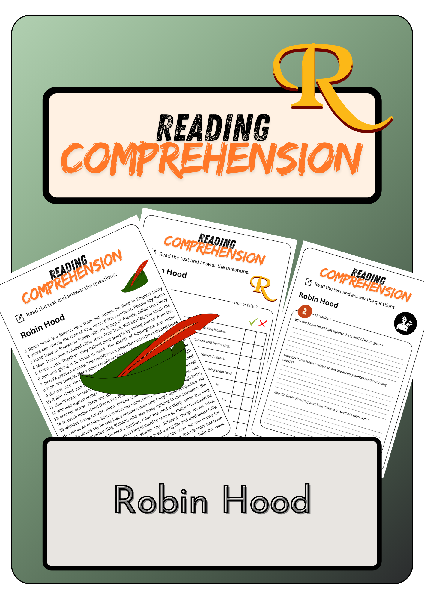 Reading Comprehension Robin Hood Solutions Made By Teachers