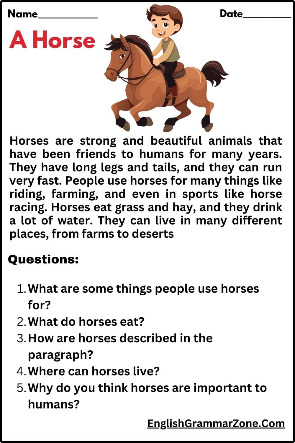 Reading Comprehension Live Worksheets Grade 3